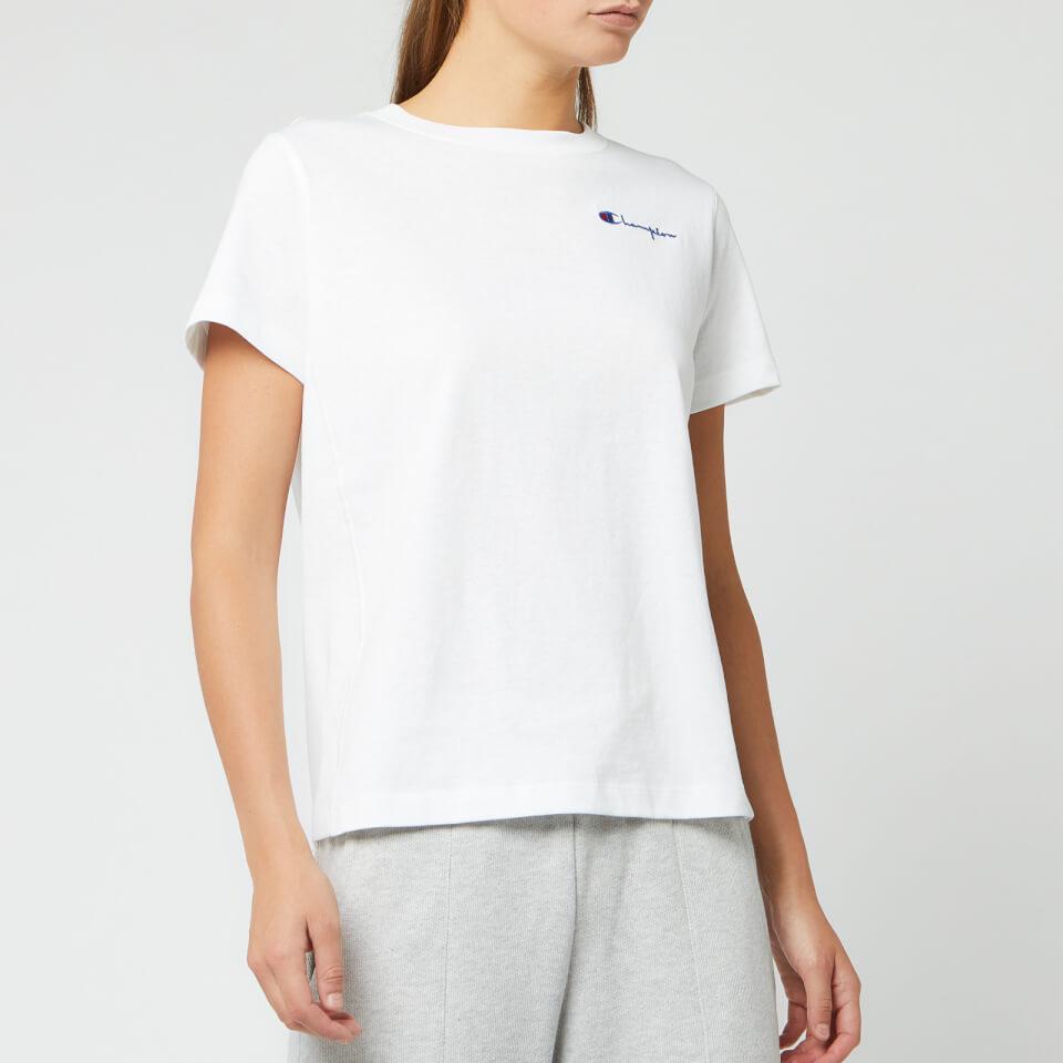 Champion Cotton Small Script Crew Neck Short Sleeve T-shirt in White - Lyst
