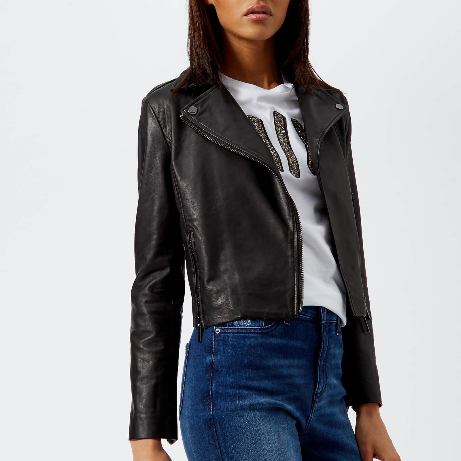 Armani Exchange Nappa Leather Jacket In Black Lyst Gallery