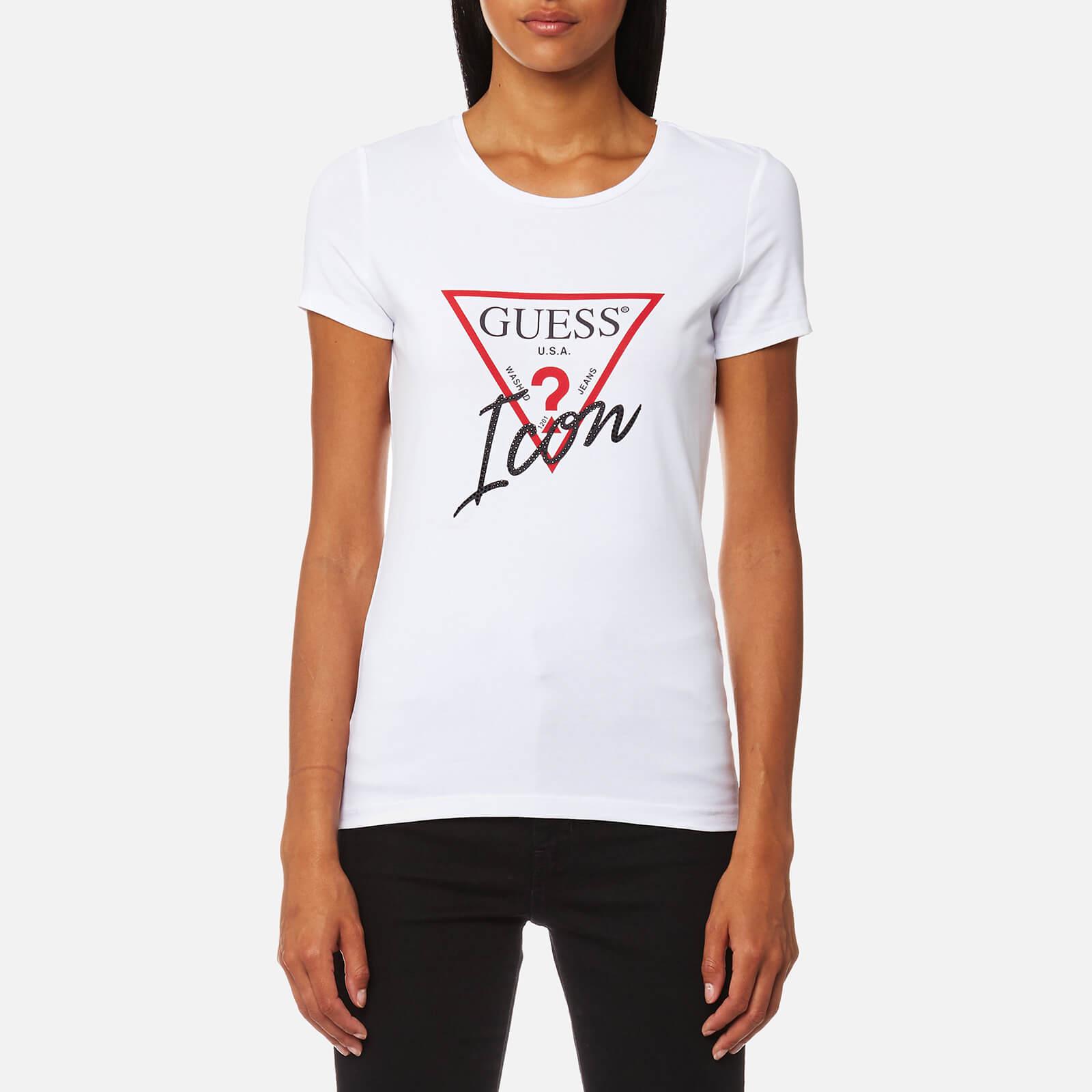 Lyst Guess  Short Sleeve Icon T shirt  in White