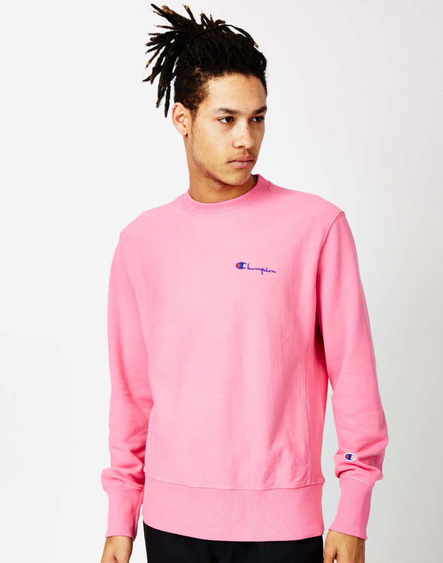Lyst Champion  Garment Dyed Classic Crew Sweatshirt  Pink 