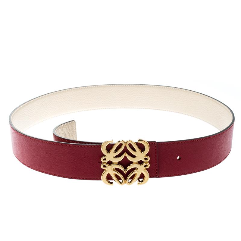 Loewe Red Leather Anagram Belt 95cm in Red for Men - Lyst