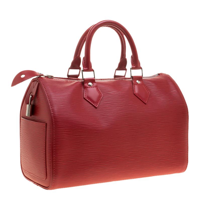Lyst - Louis Vuitton Rouge Epi Leather Speedy 25 in Red