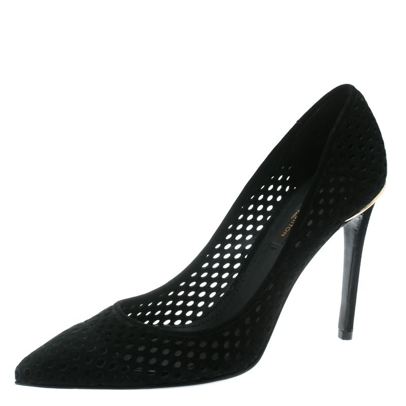 Louis Vuitton Black Perforated Suede Eyeline Pumps Size 37 - Save 30% - Lyst