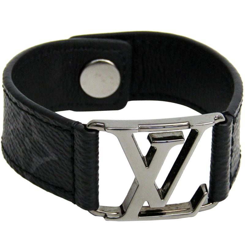 Louis Vuitton Lv Slim Bracelet Monogram Eclipse Black Iucn Water 6889