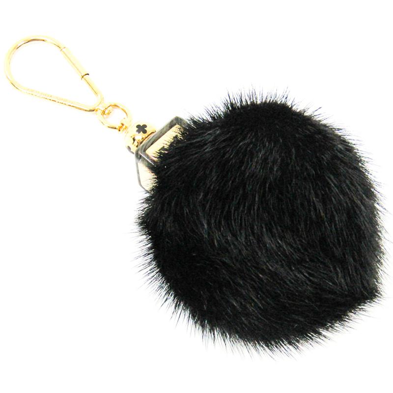 Lyst - Louis Vuitton Mink Fur Fluffy Bag Charm And Key Holder in Black