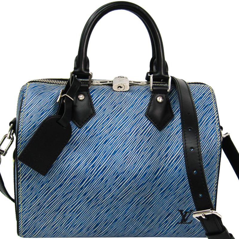 Lyst - Louis Vuitton Denim Epi Leather Speedy Bandouliere 25 Bag in Blue