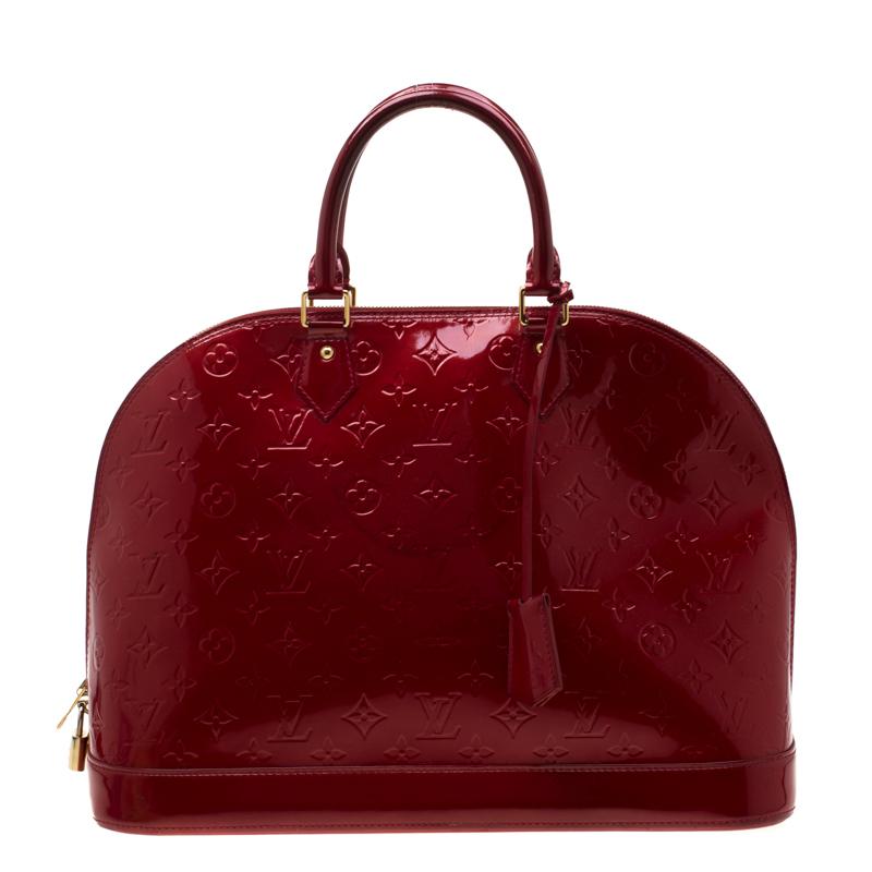 Louis Vuitton Pomme D&#39;amour Monogram Vernis Alma Gm Bag in Red - Lyst