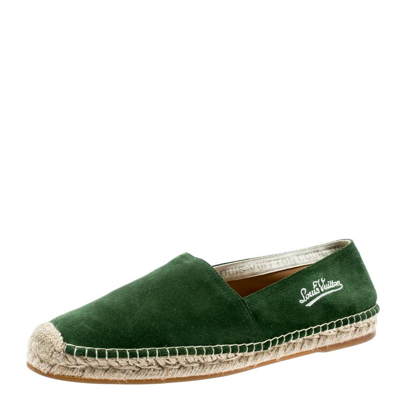 Louis Vuitton Green Suede Slip On Espadrilles Size 41.5 in Green for Men - Lyst