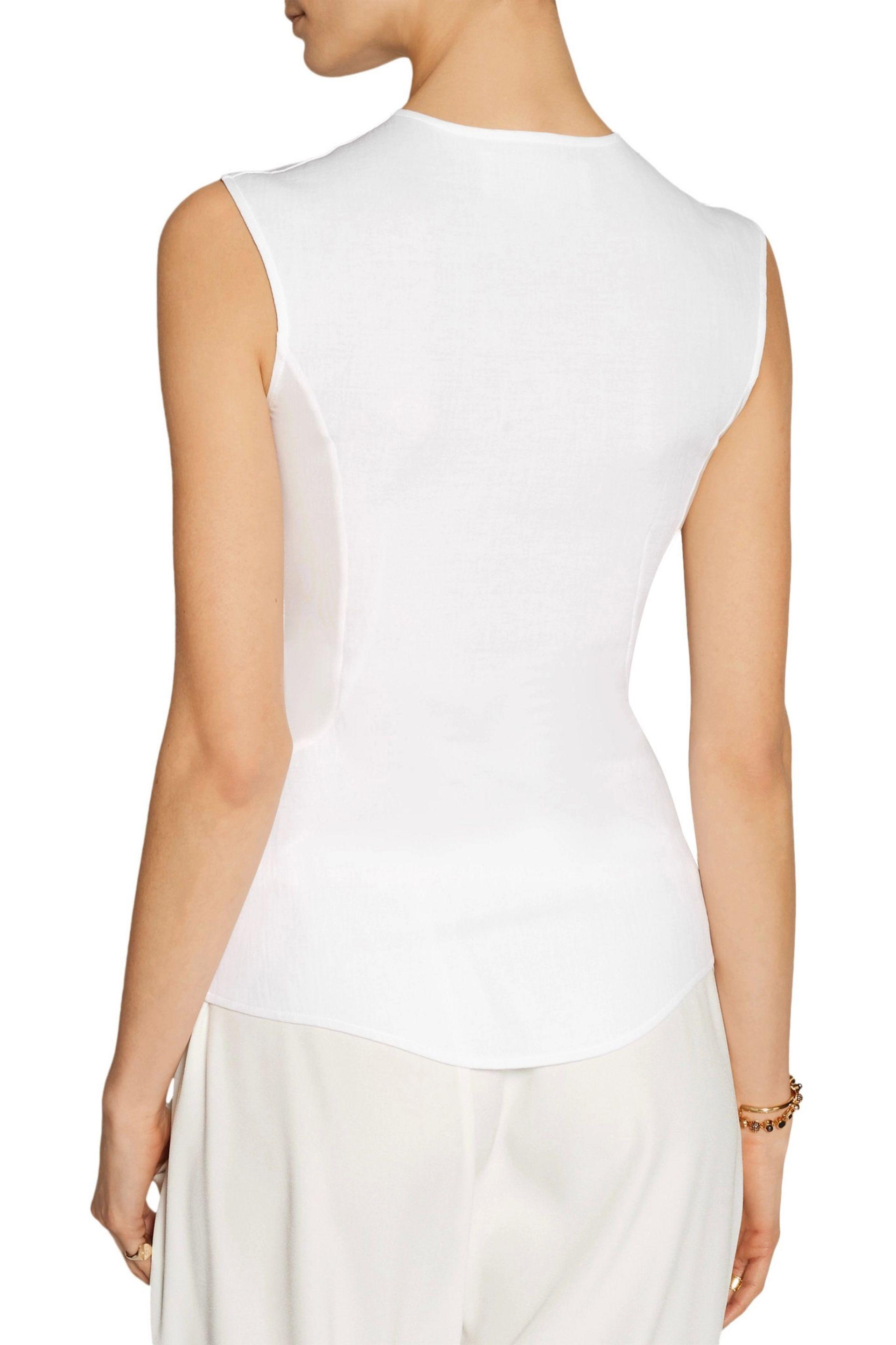 Lyst - Esteban Cortazar Cutout Scuba-jersey Top in White Esteban Cortazar - White Cutout Scuba-jersey Top - Lyst. View Fullscreen