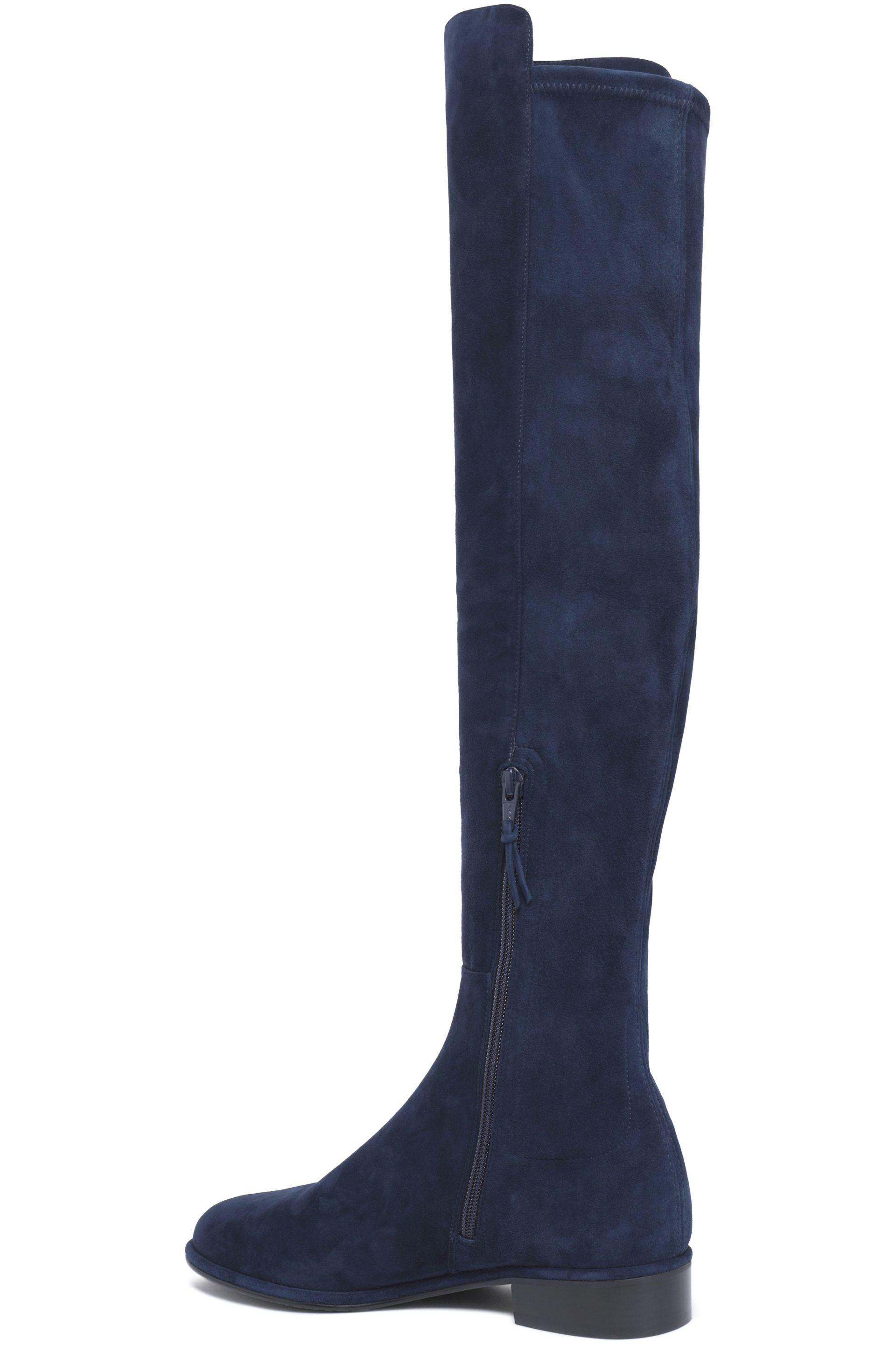 stuart weitzman navy blue boots