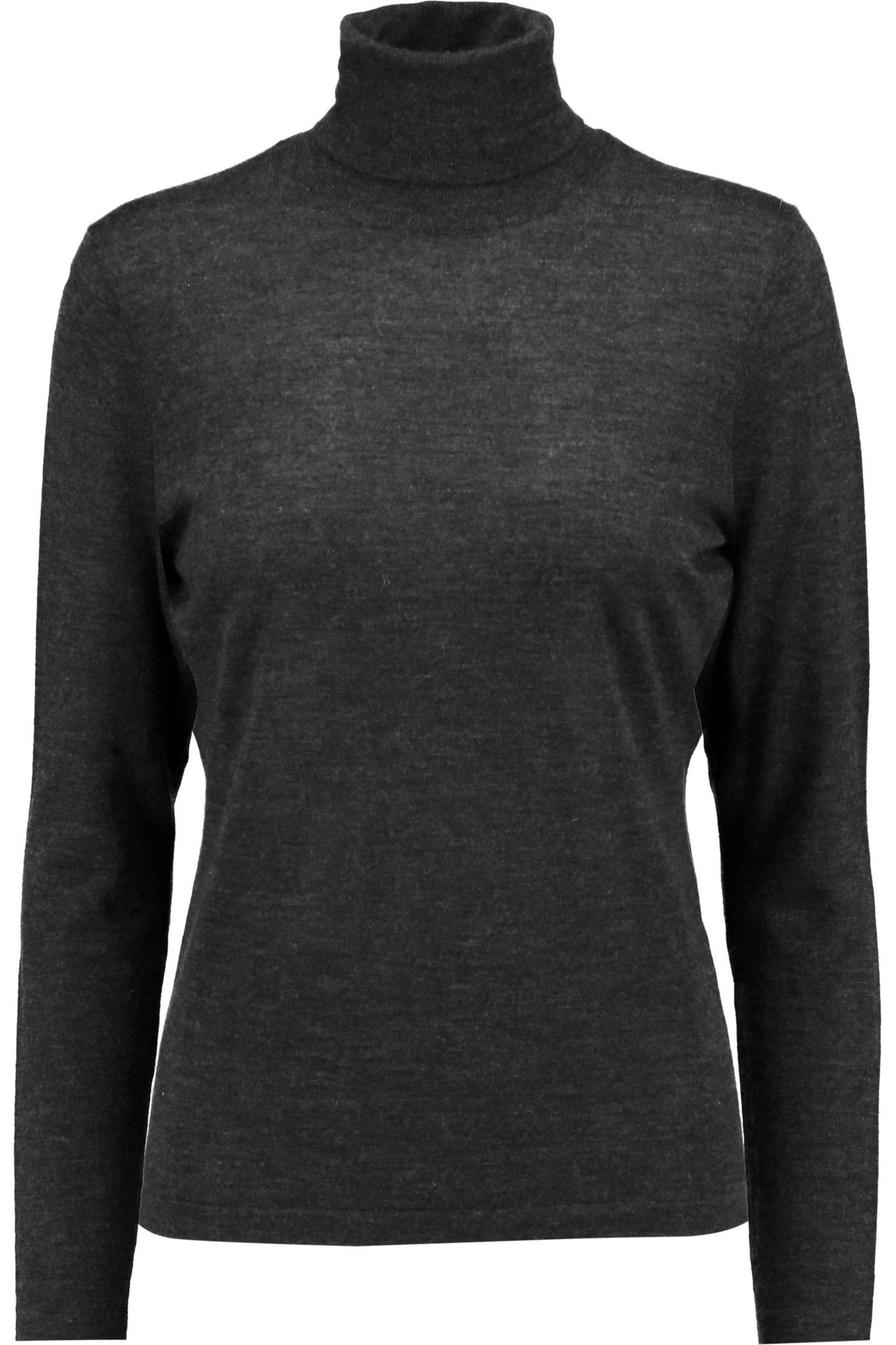 N.Peal Cashmere Mélange Cashmere Turtleneck Sweater Charcoal in Gray - Lyst