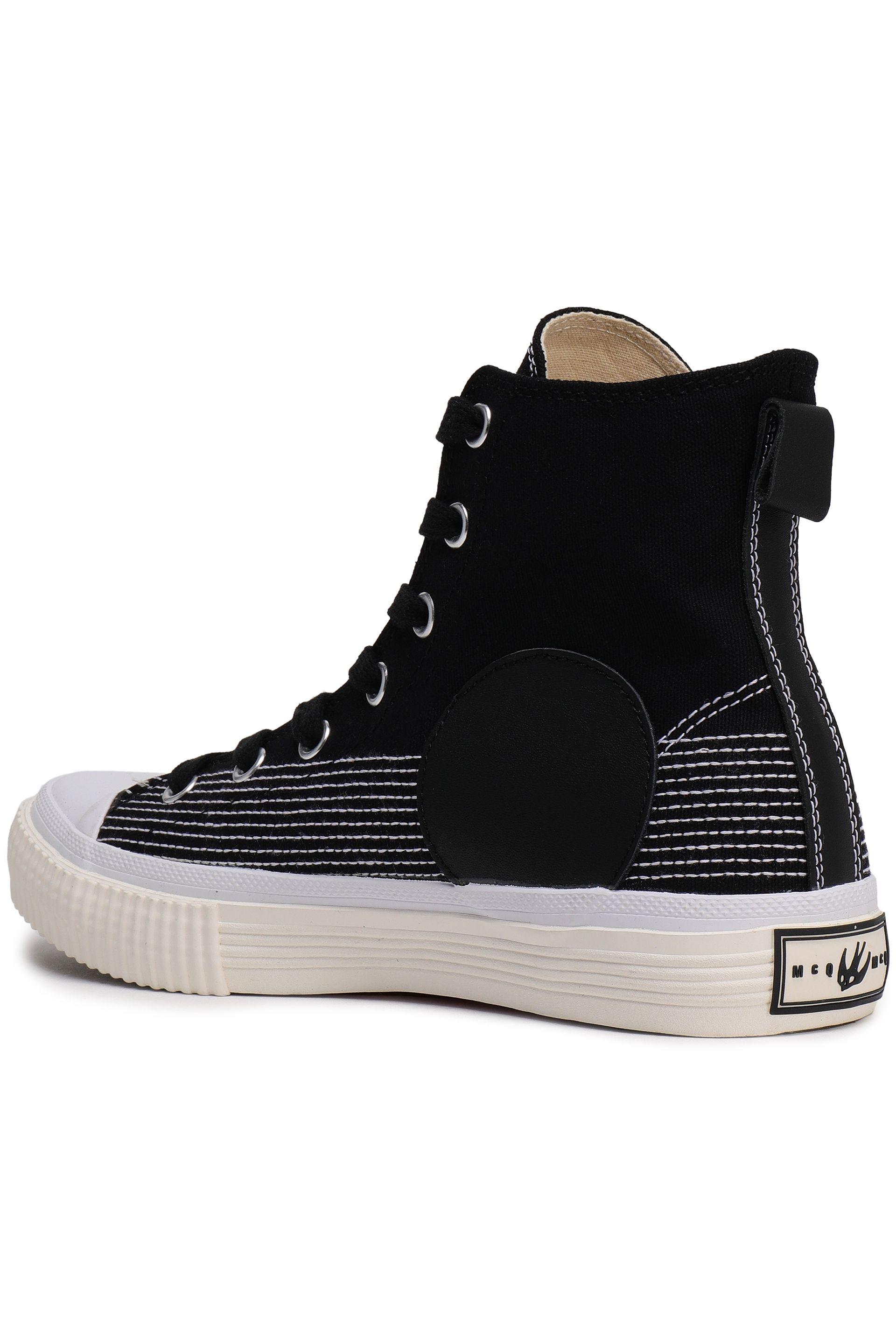 leather black plimsolls