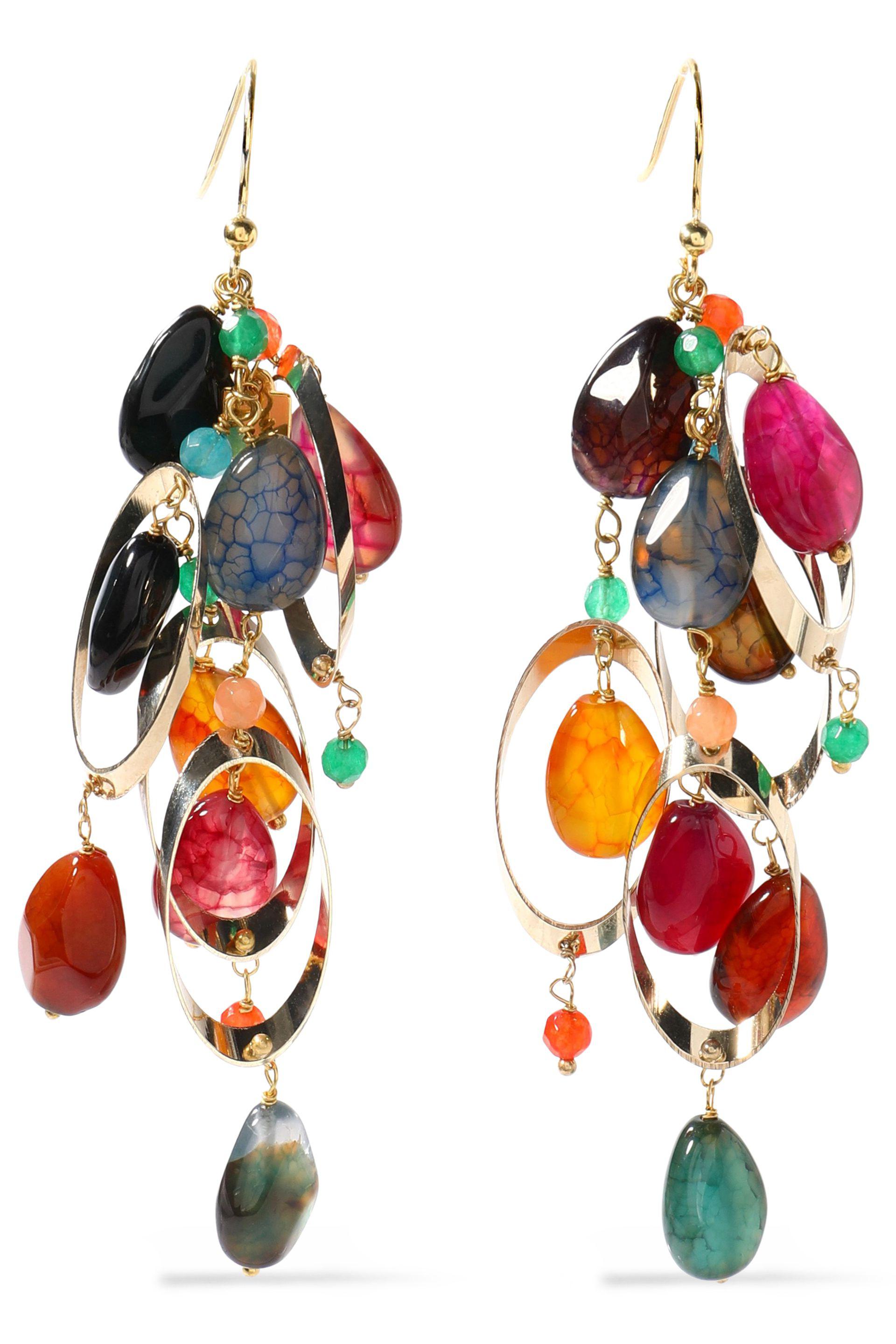 Lyst Rosantica Gold Tone Multi Stone Earrings Gallery