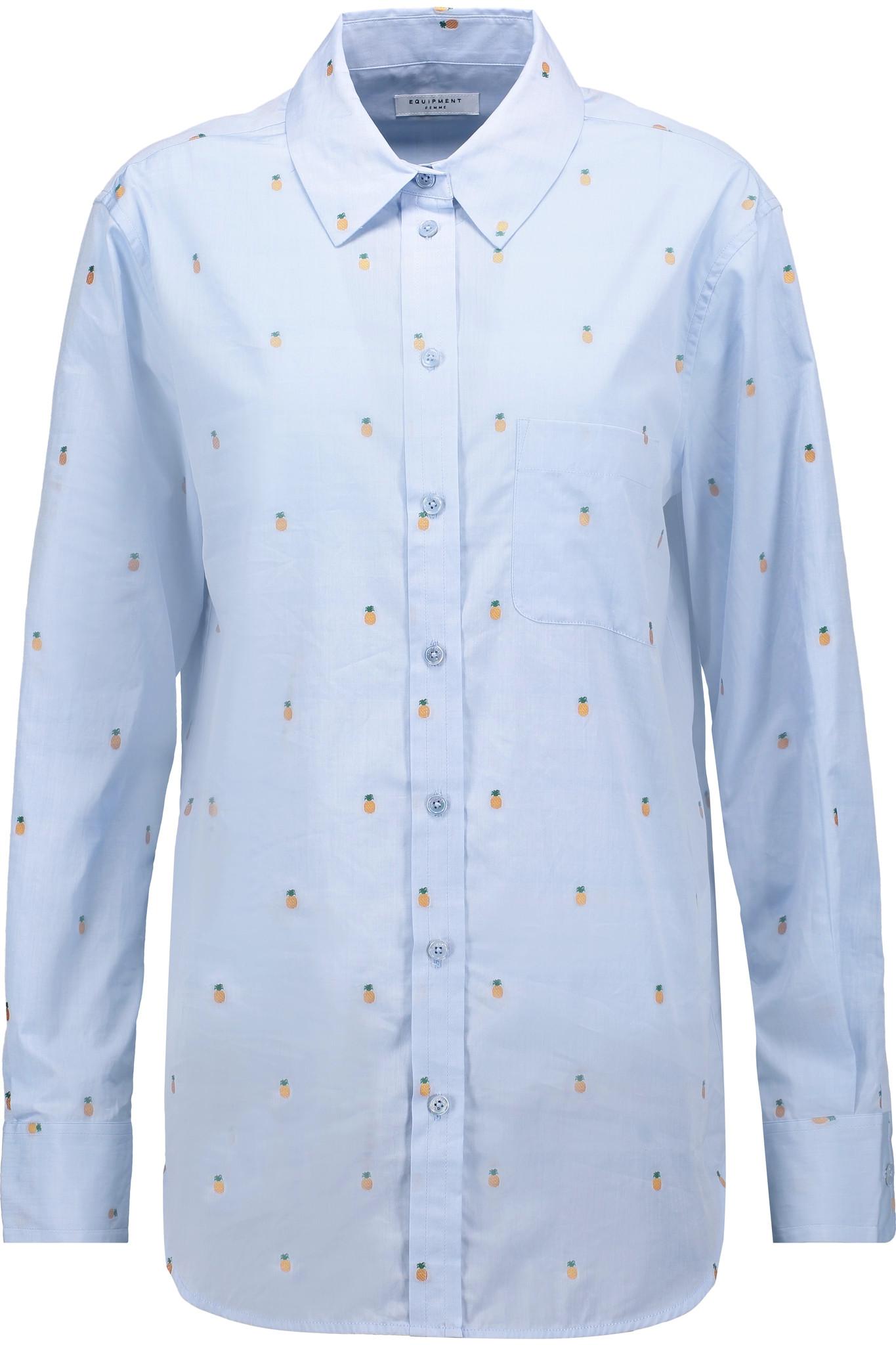 Lyst - Equipment Kenton Embroidered Cotton Shirt in Blue1365 x 2048