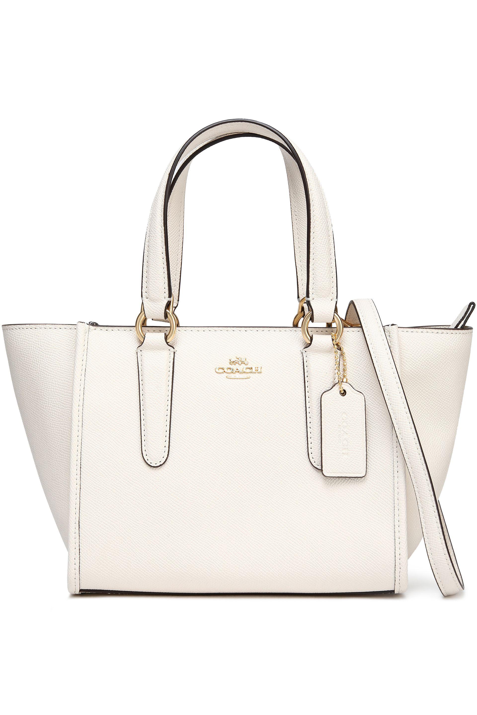 Coach Textured Leather Tote In White Lyst Gallery