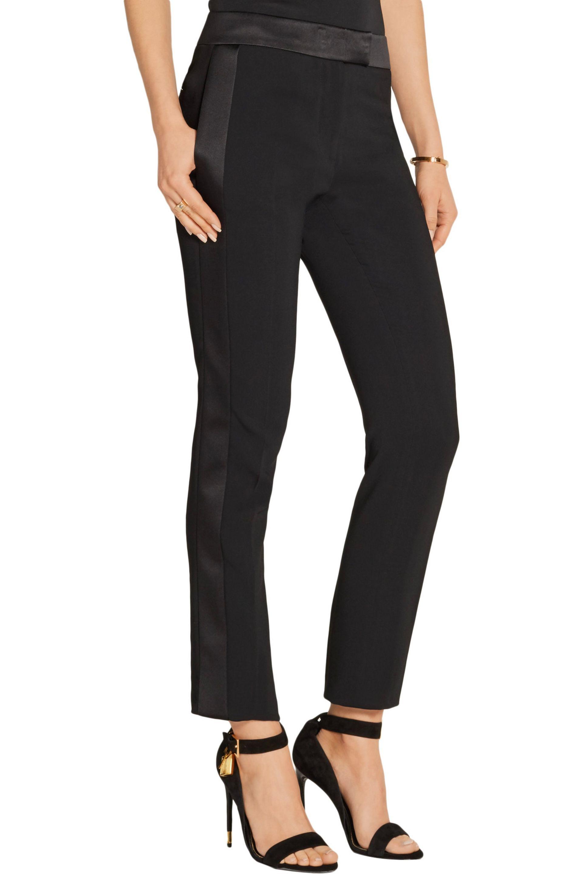 Lyst - Tom Ford Satin-trimmed Stretch-cady Straight-leg Tuxedo Pants in ...