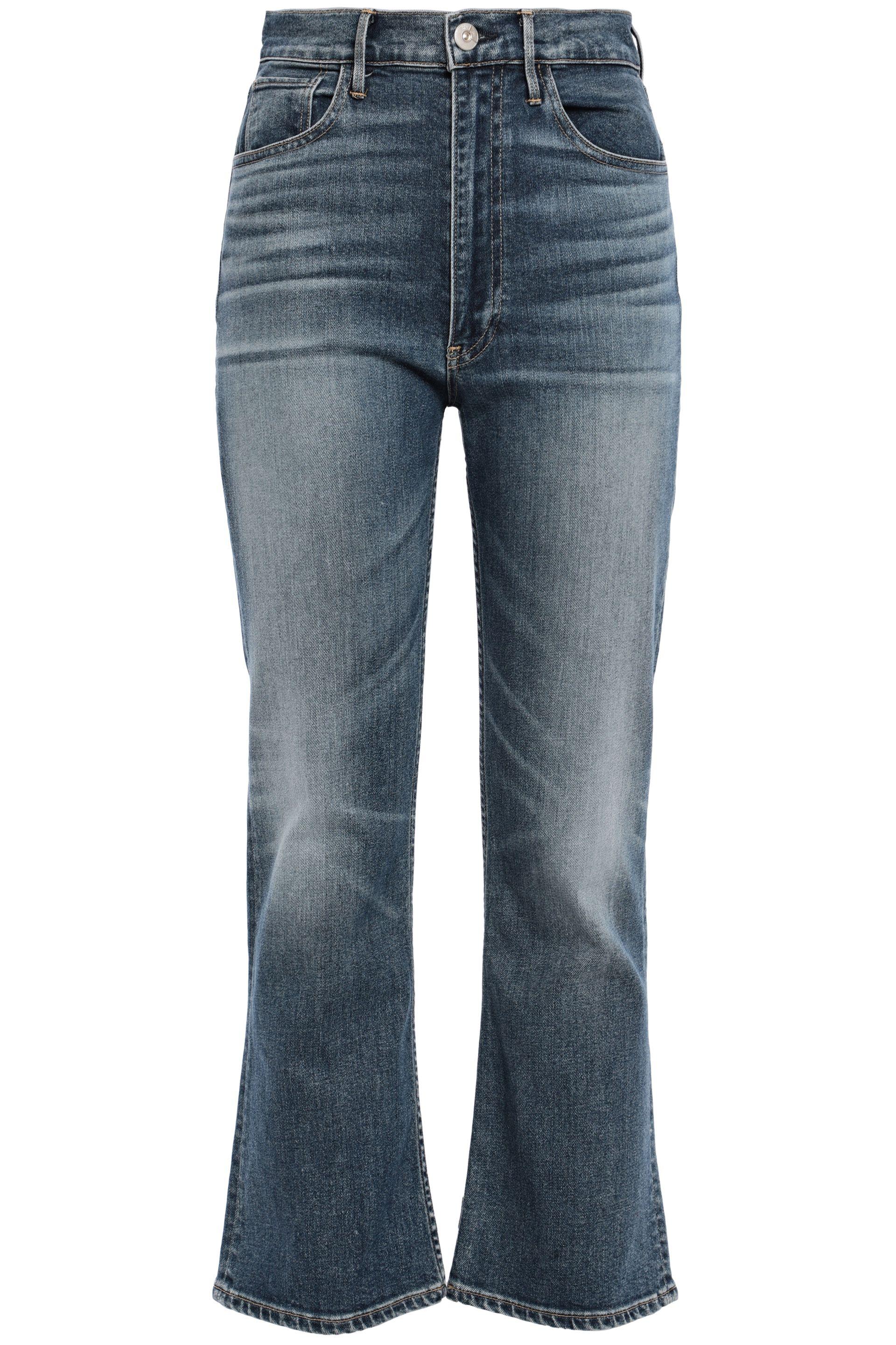3x1 Empire Faded High-rise Kick-flare Jeans Mid Denim in Blue - Lyst