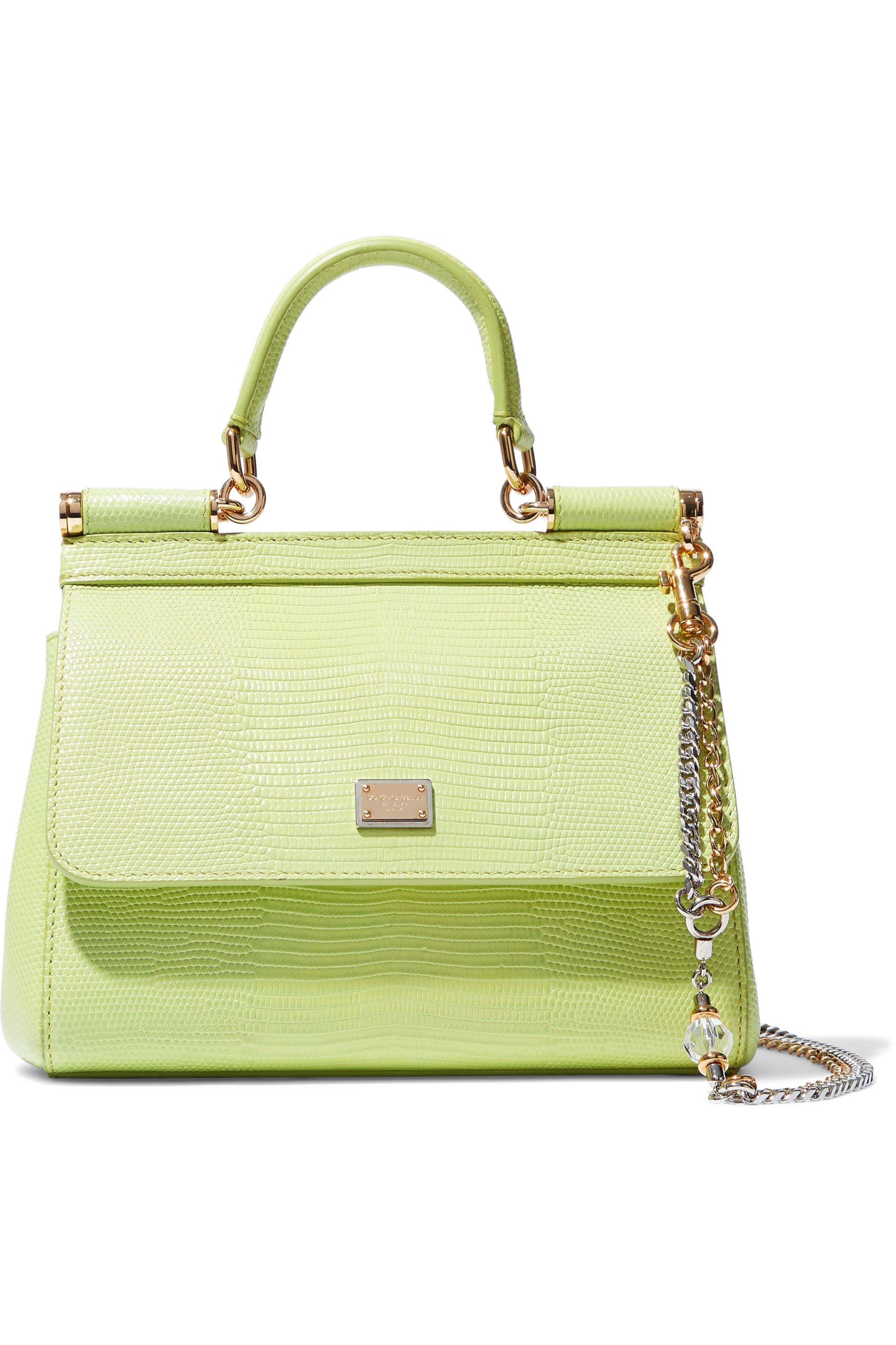 bright green shoulder bag