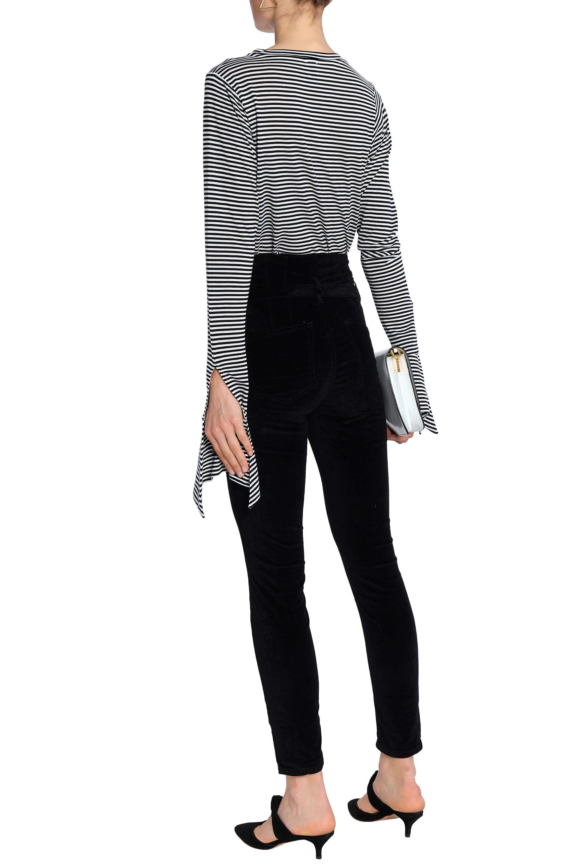 black velvet skinny pants