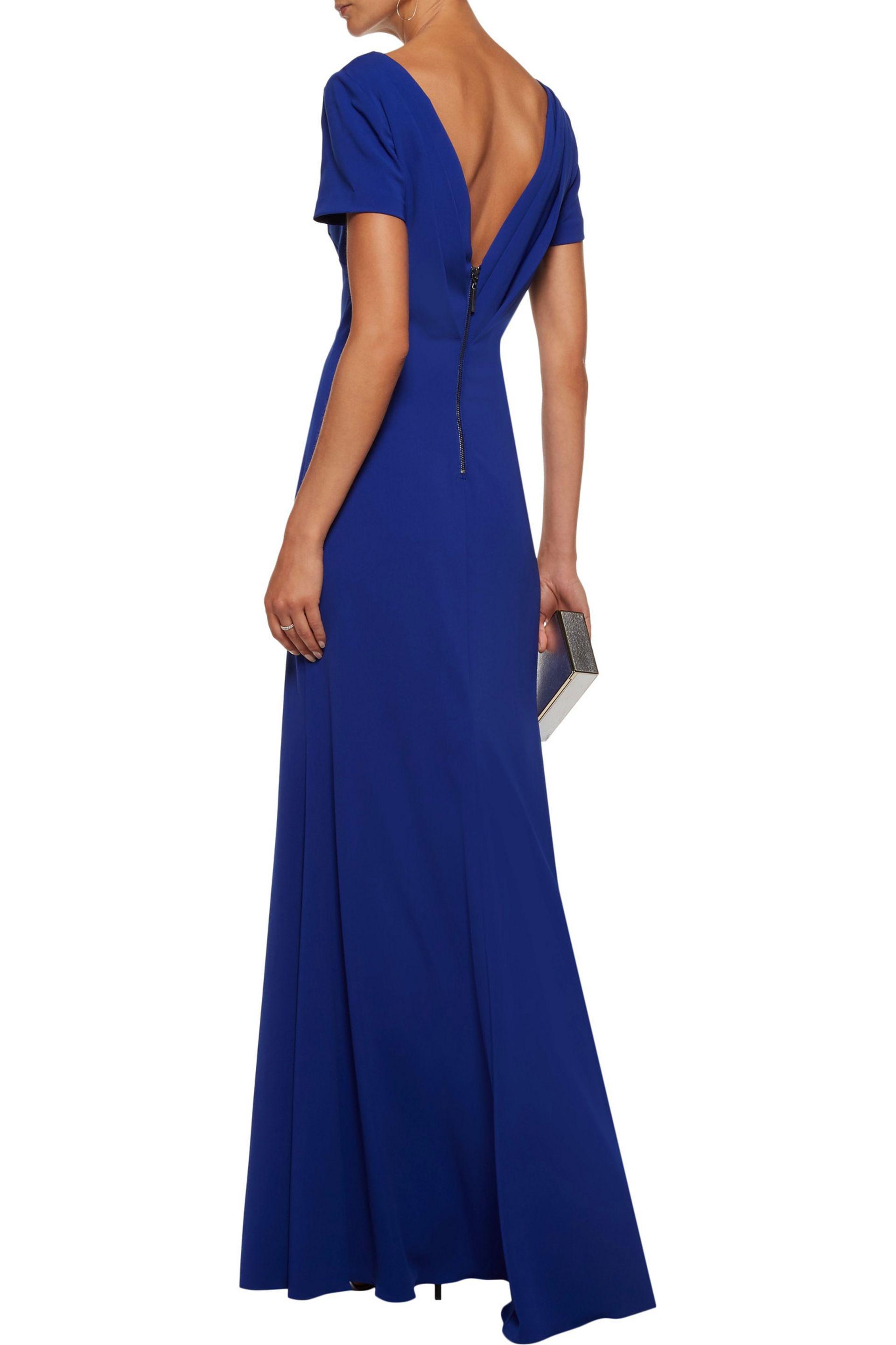Lyst - Badgley Mischka Fluted Pleated Cady Gown Royal Blue in Blue Gallery