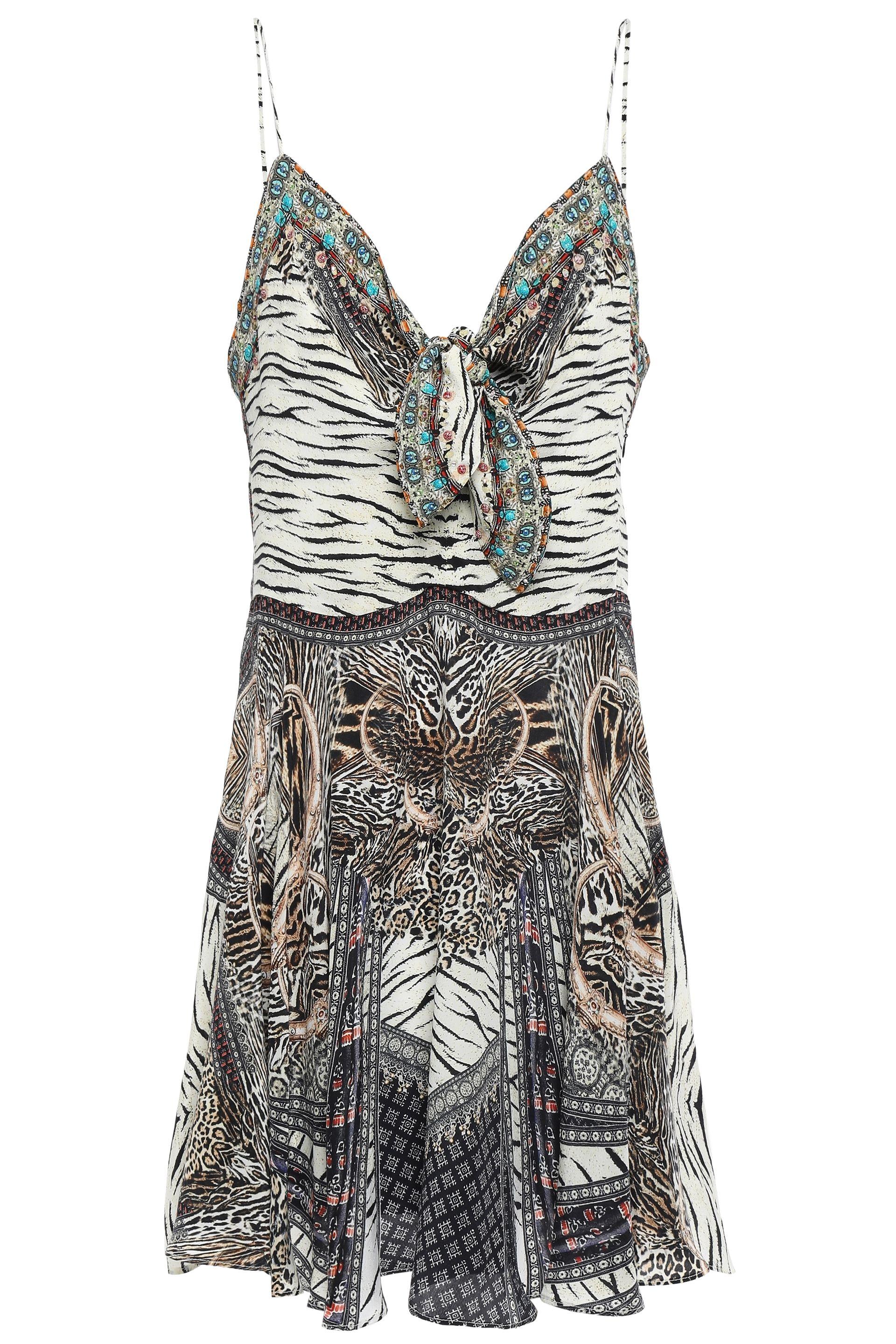 Camilla The Butterfly Effect Embellished Silk Crepe De Chine Mini Dress ...