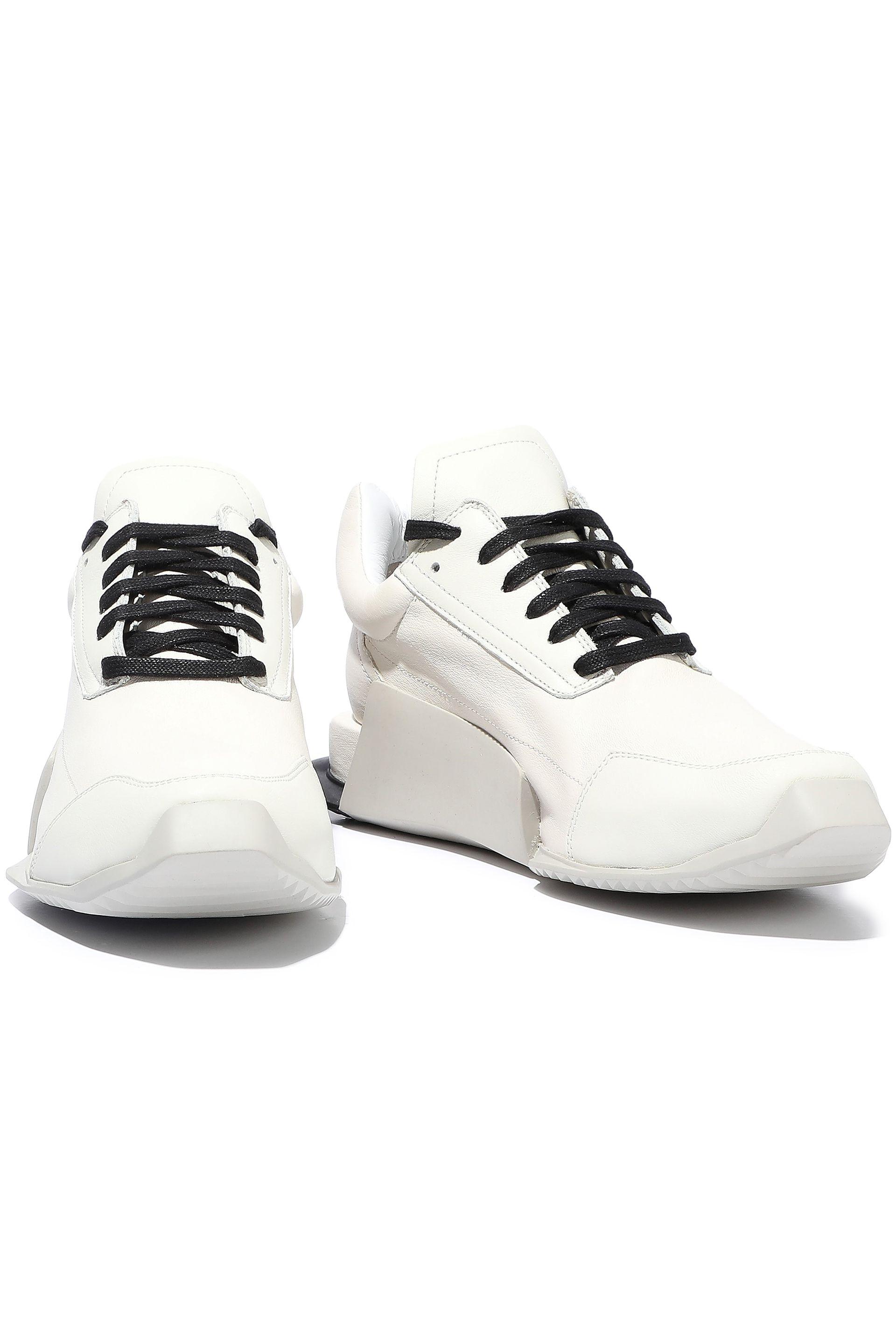 Rick Owens Level Runner Low Ii Leather Platform Sneakers Off-white - Lyst