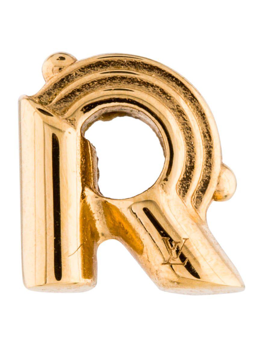 Lyst - Louis Vuitton Lv & Me Letter &#39;r&#39; Stud Earring Gold in Metallic