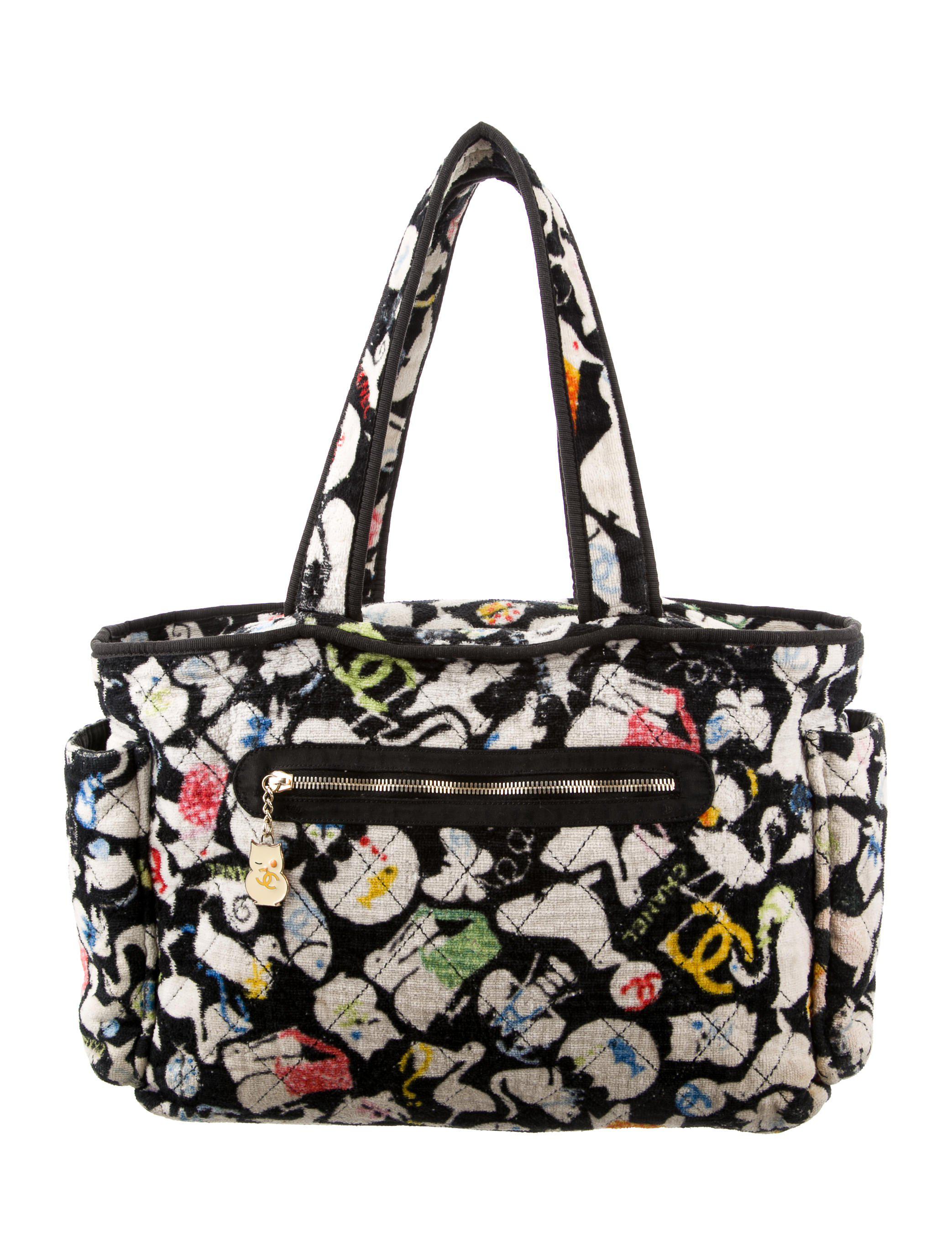 Lyst Chanel Terry Baby Animals Diaper Bag Black In Metallic Gallery