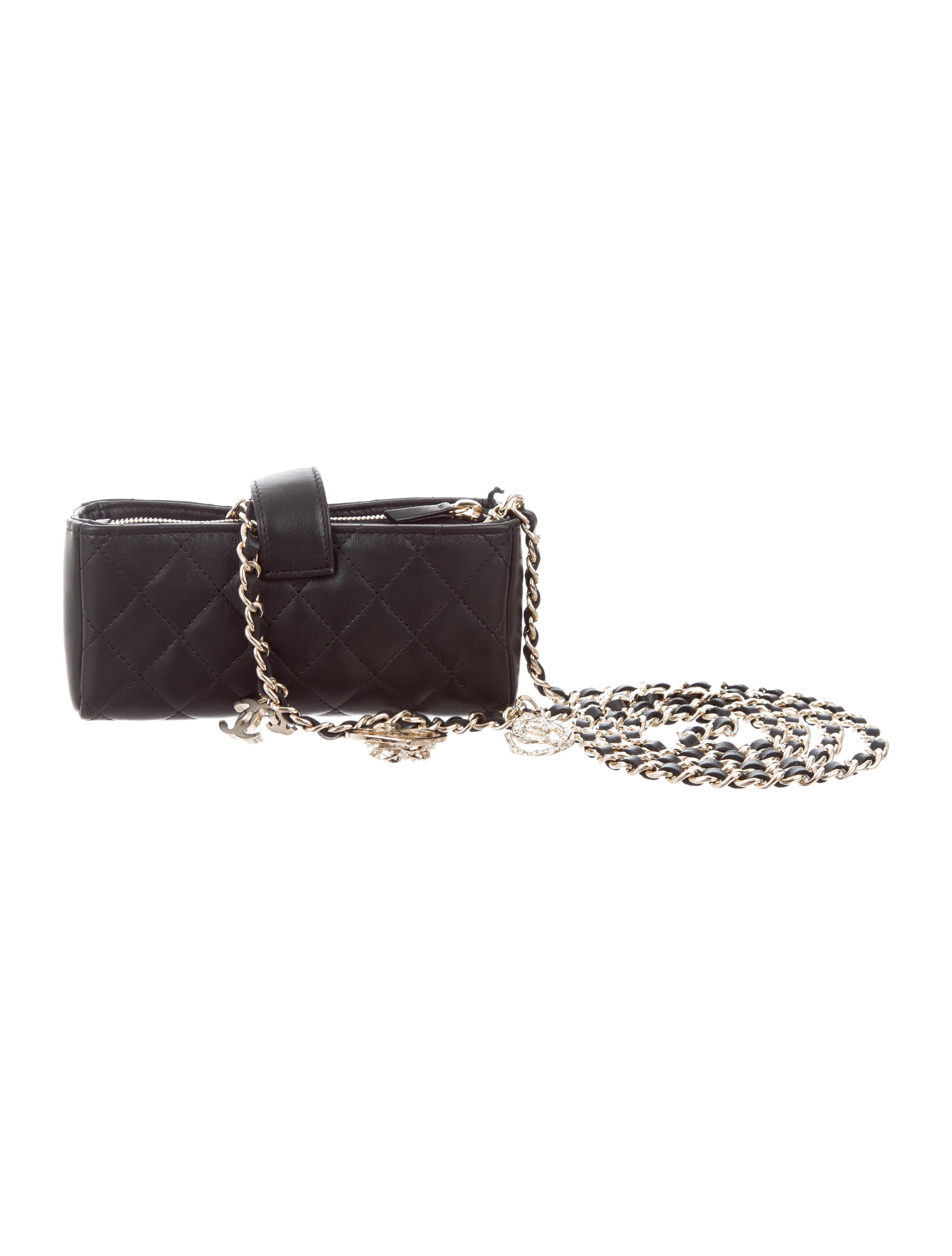 Lyst - Chanel O-phone Holder Crossbody Bag Black in Metallic
