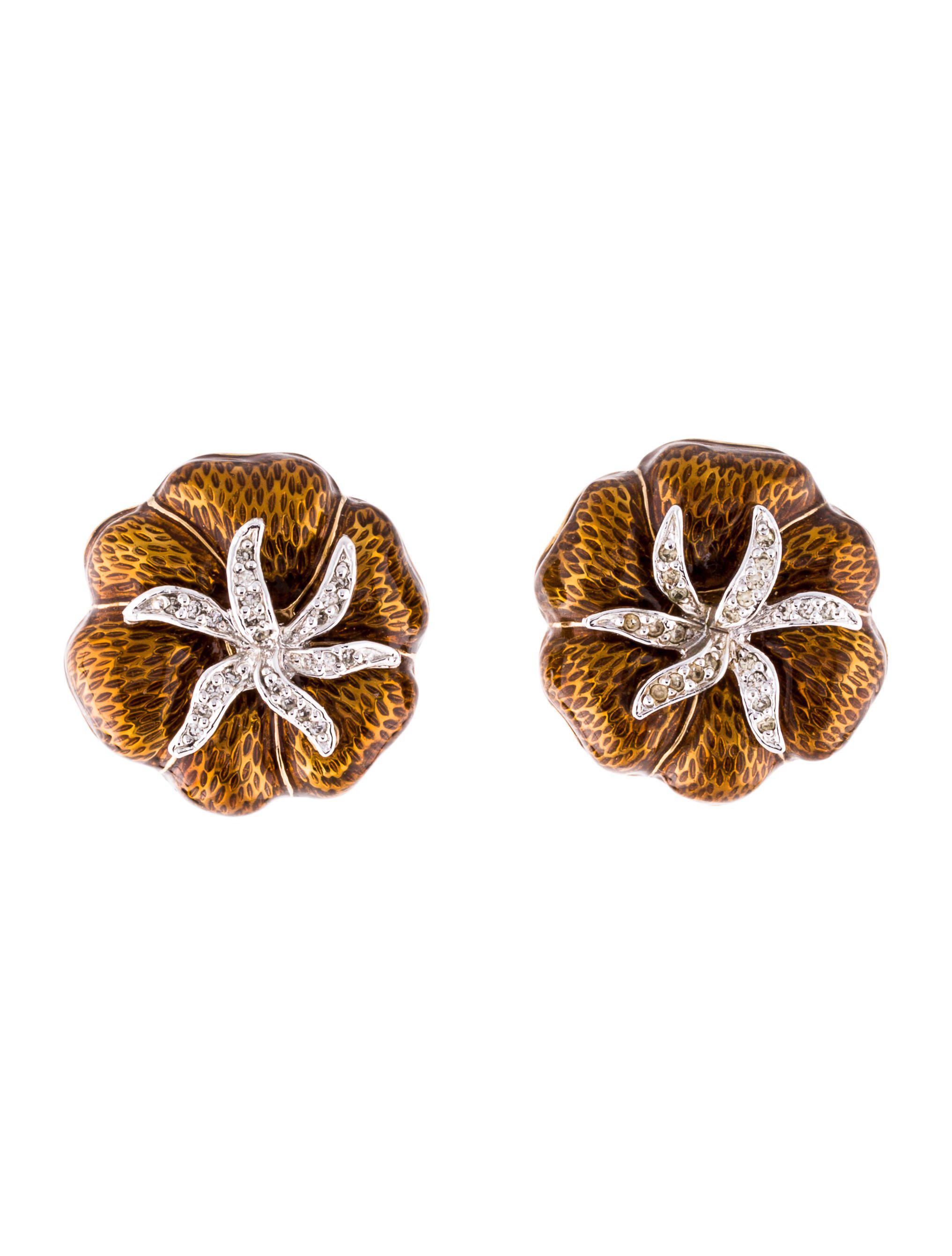 Lyst Judith Leiber Crystal Enamel Heirloom Tomato Earrings Gold Judith Leiber