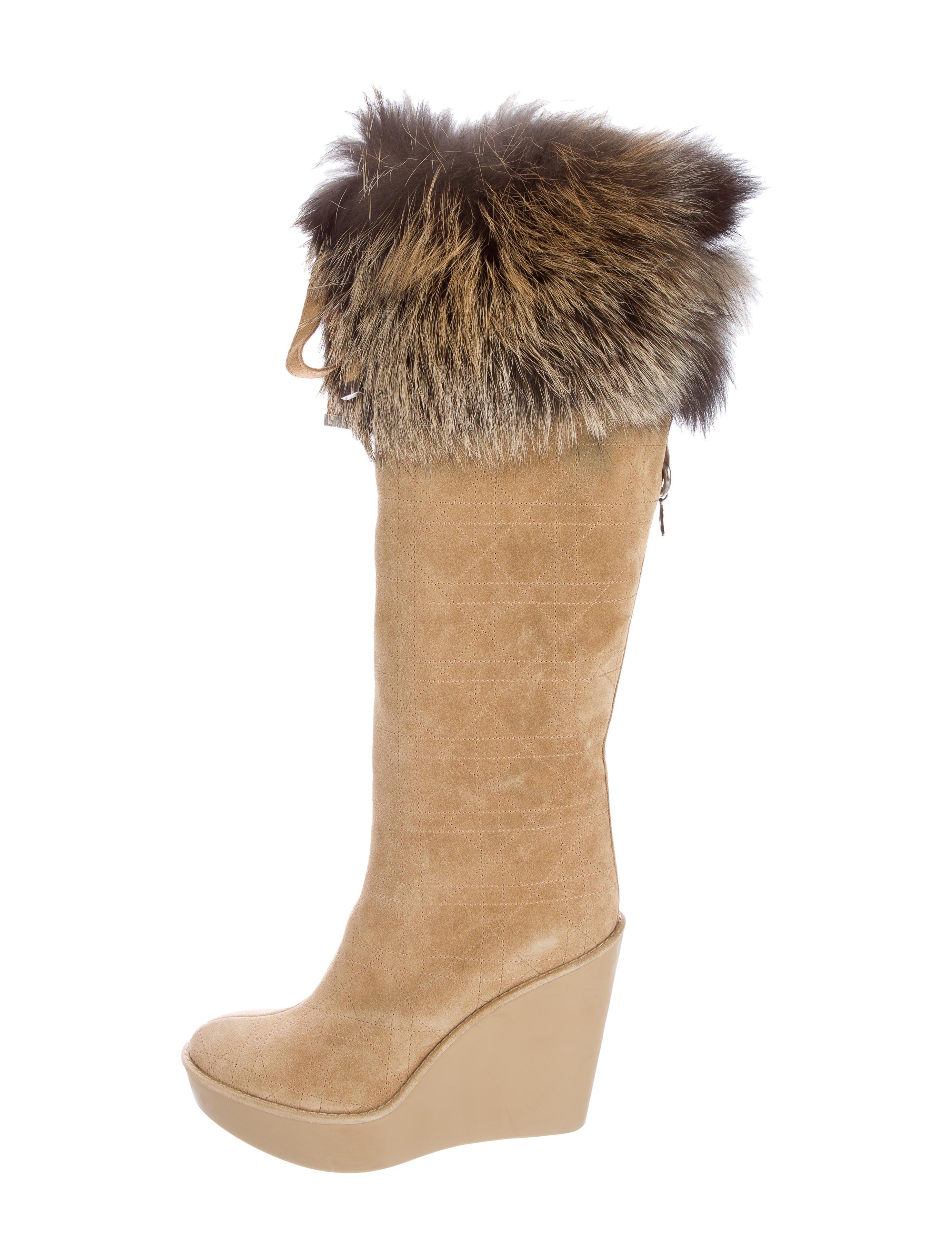 fur trim biker boots