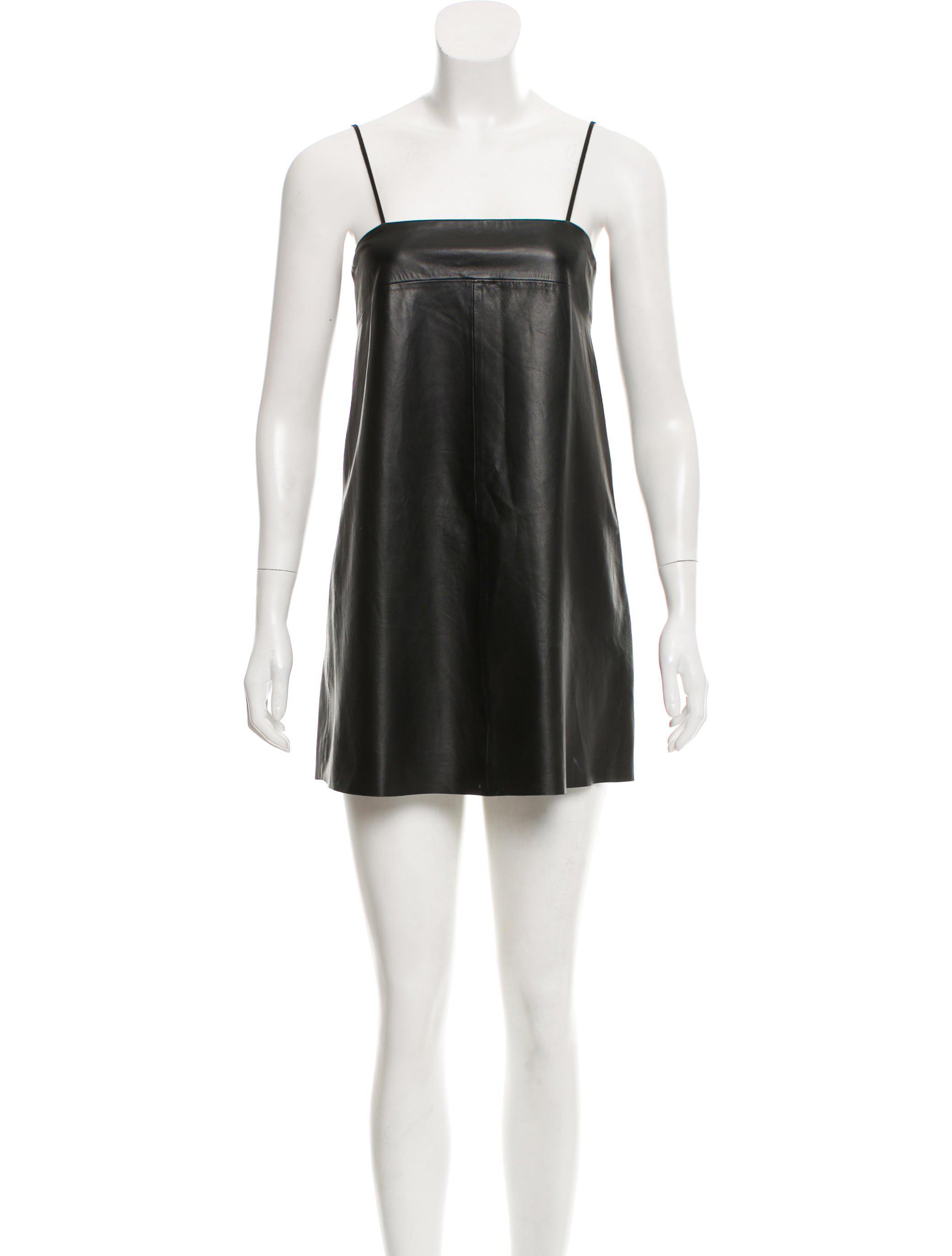 Lyst Veda Leather Mini Dress In Black Veda Women S Black Leather Mini Dress