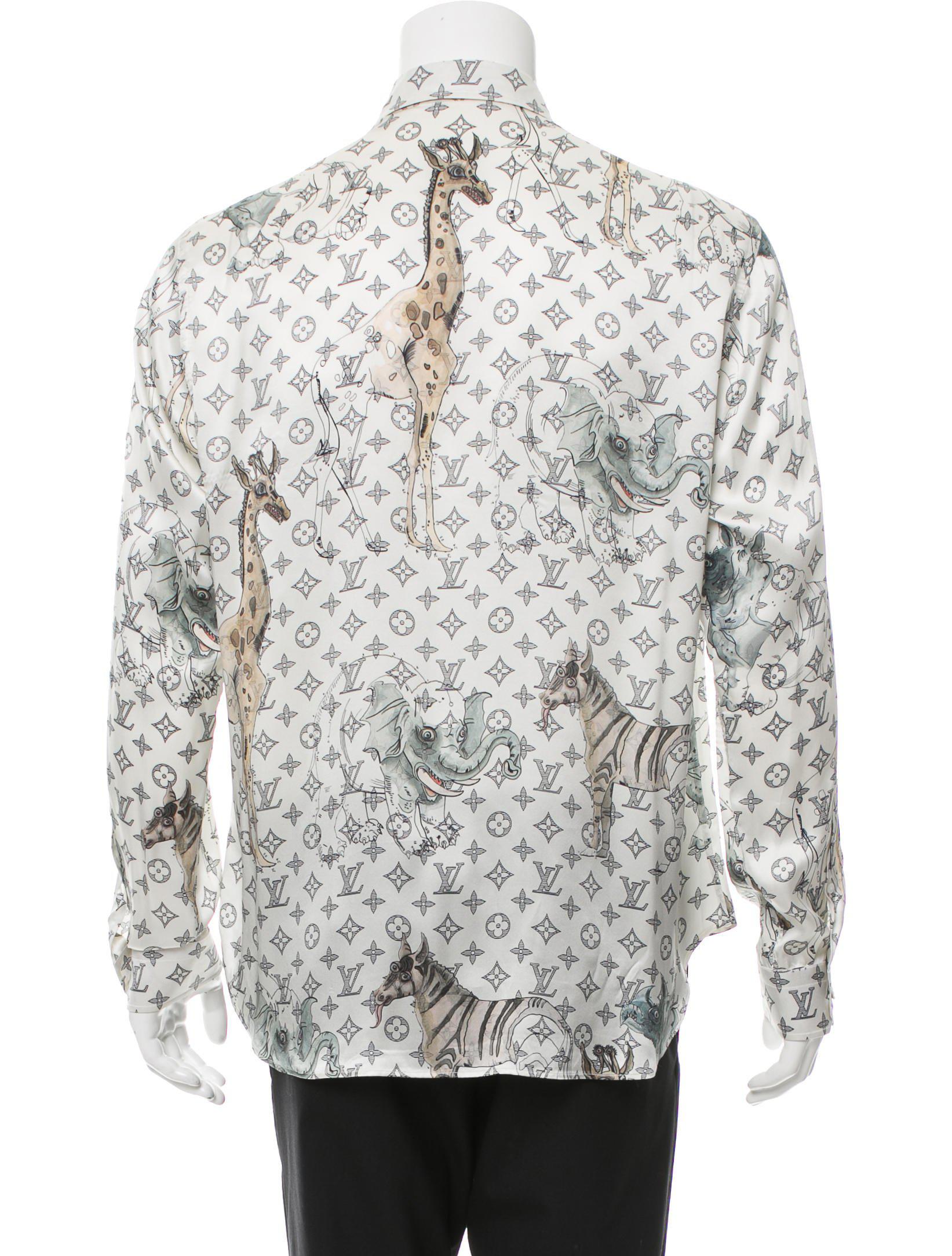 Louis Vuitton Chapman Brothers Monogram Silk Button Up Shirt