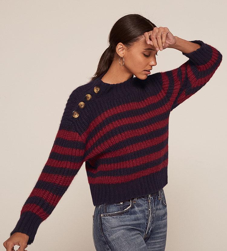 Lyst - Reformation Doen Mariner Sweater in Blue