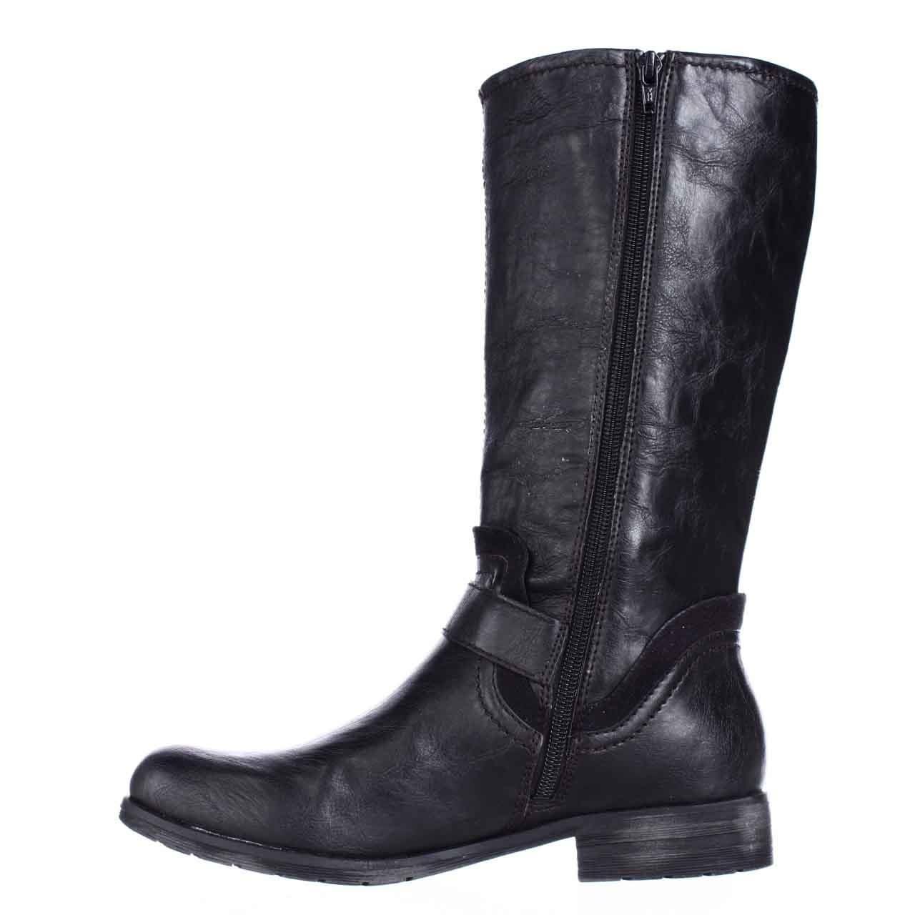black mid calf motorcycle boots