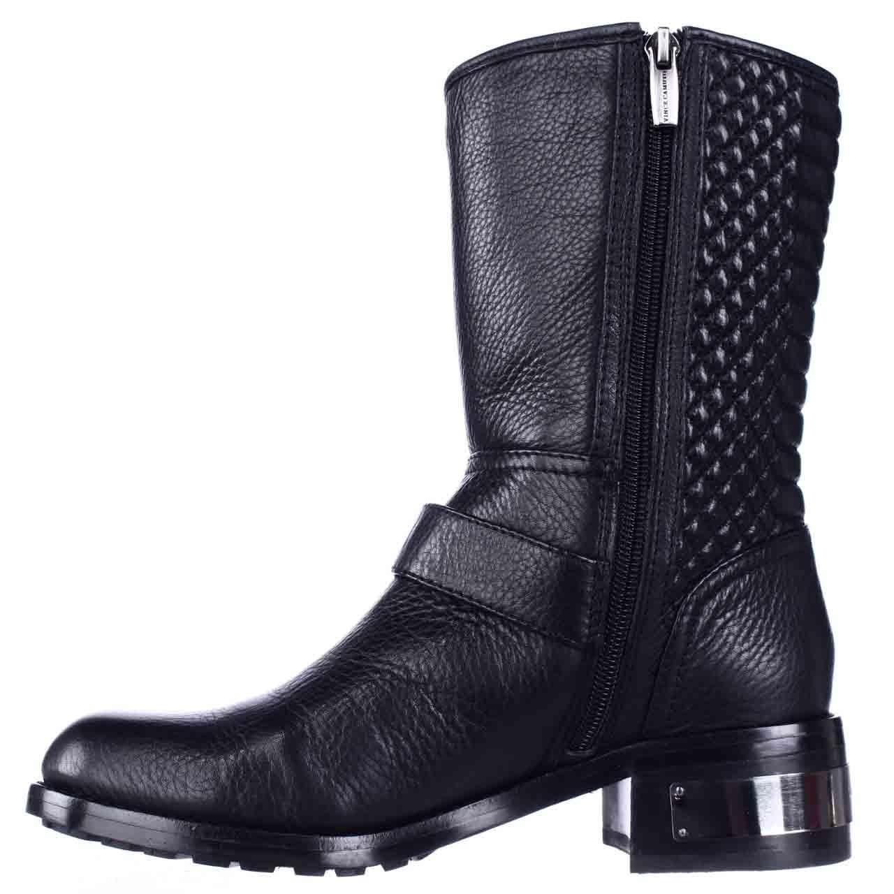 black mid calf motorcycle boots
