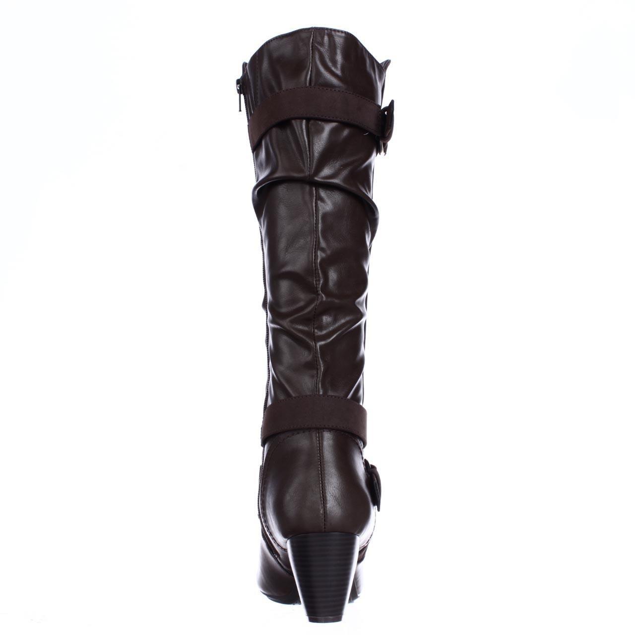 Lyst Rialto Crystal Knee High Slouch Boots Brown In Brown 