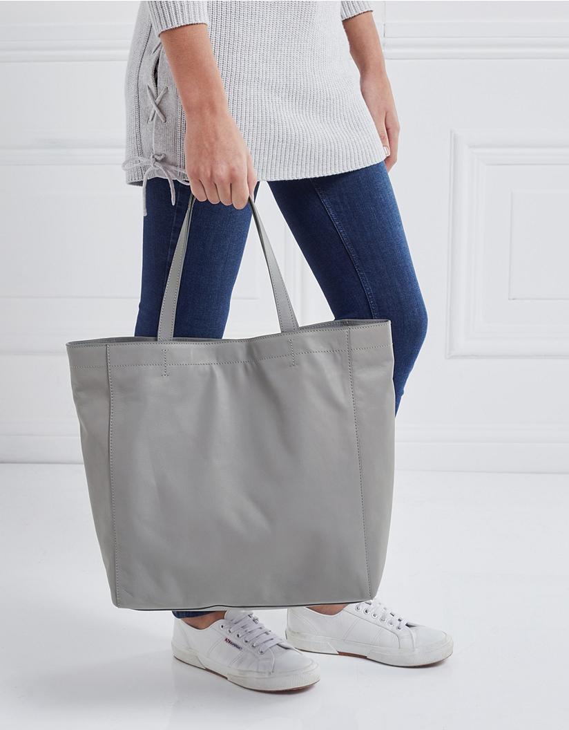 The White Company Leather Everyday Tote Bag In Gray Lyst Gallery