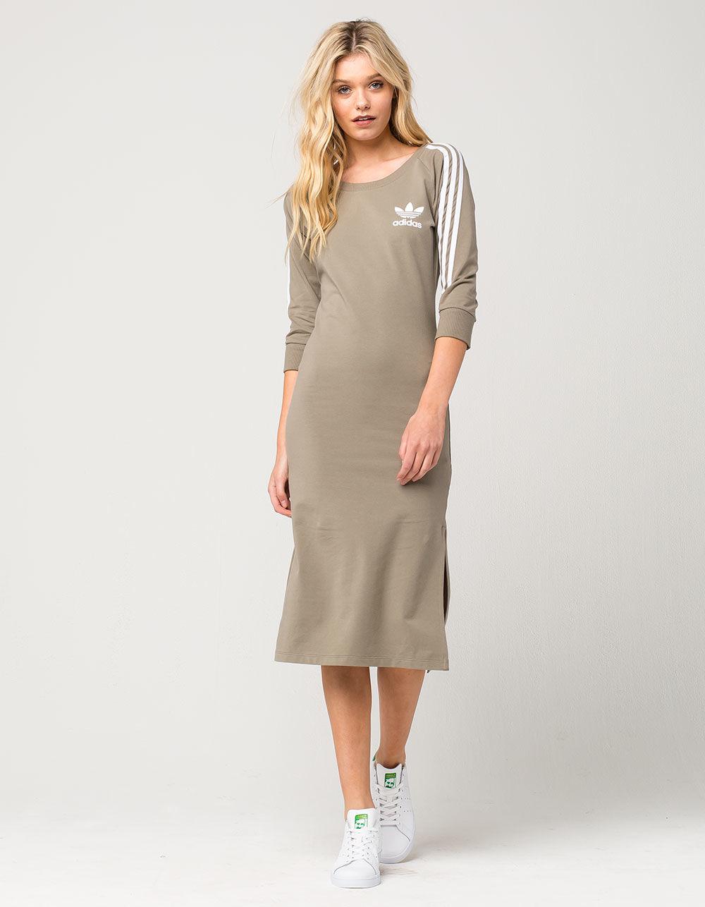 adidas 3 Stripes Midi Dress - Lyst