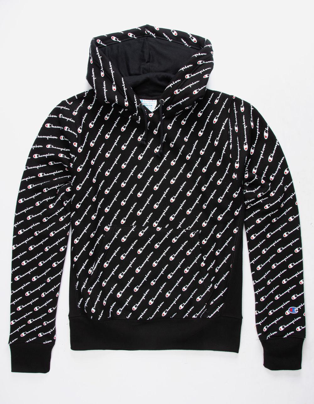 Champion Cotton Life® Reverse Weave® Pullover Hood, All-over Logo in ...