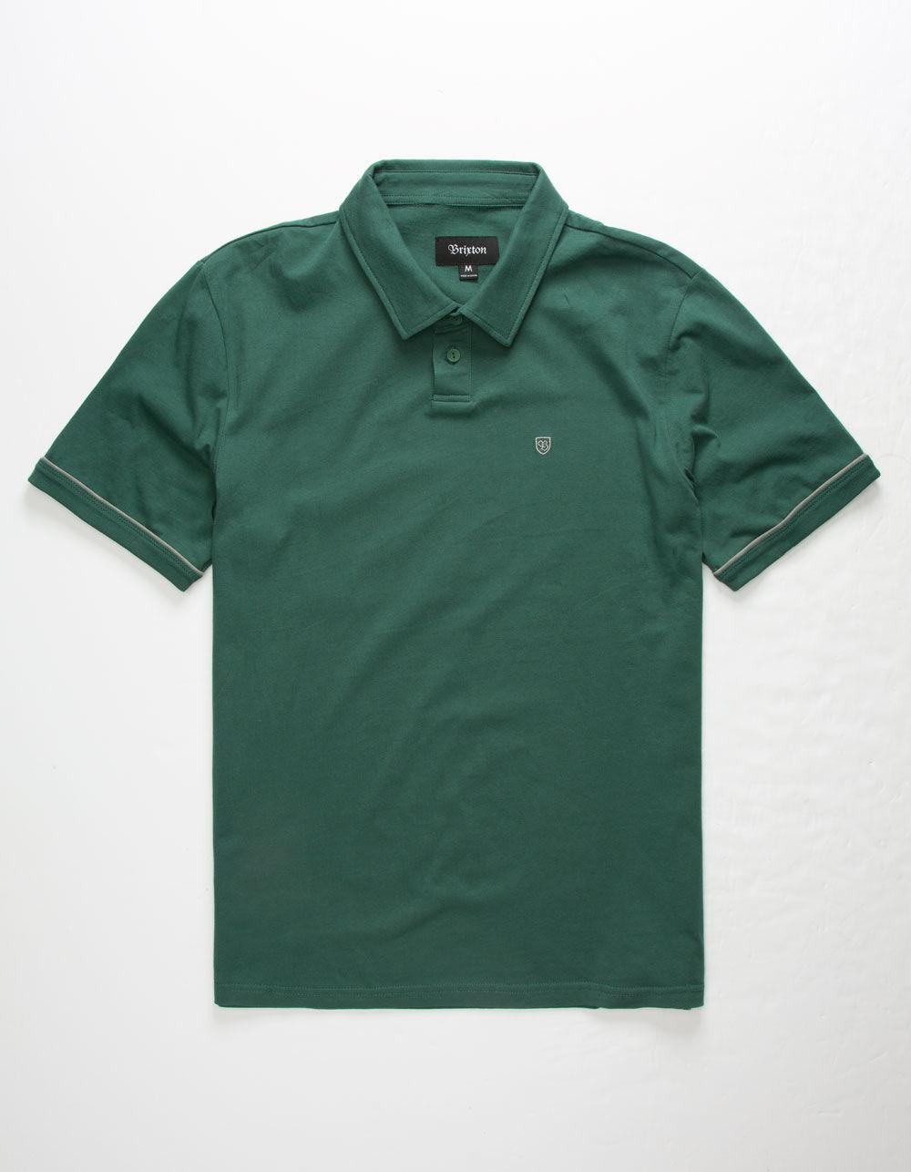 Brixton Cotton Carlos Emerald Mens Polo Shirt in Green for Men - Lyst
