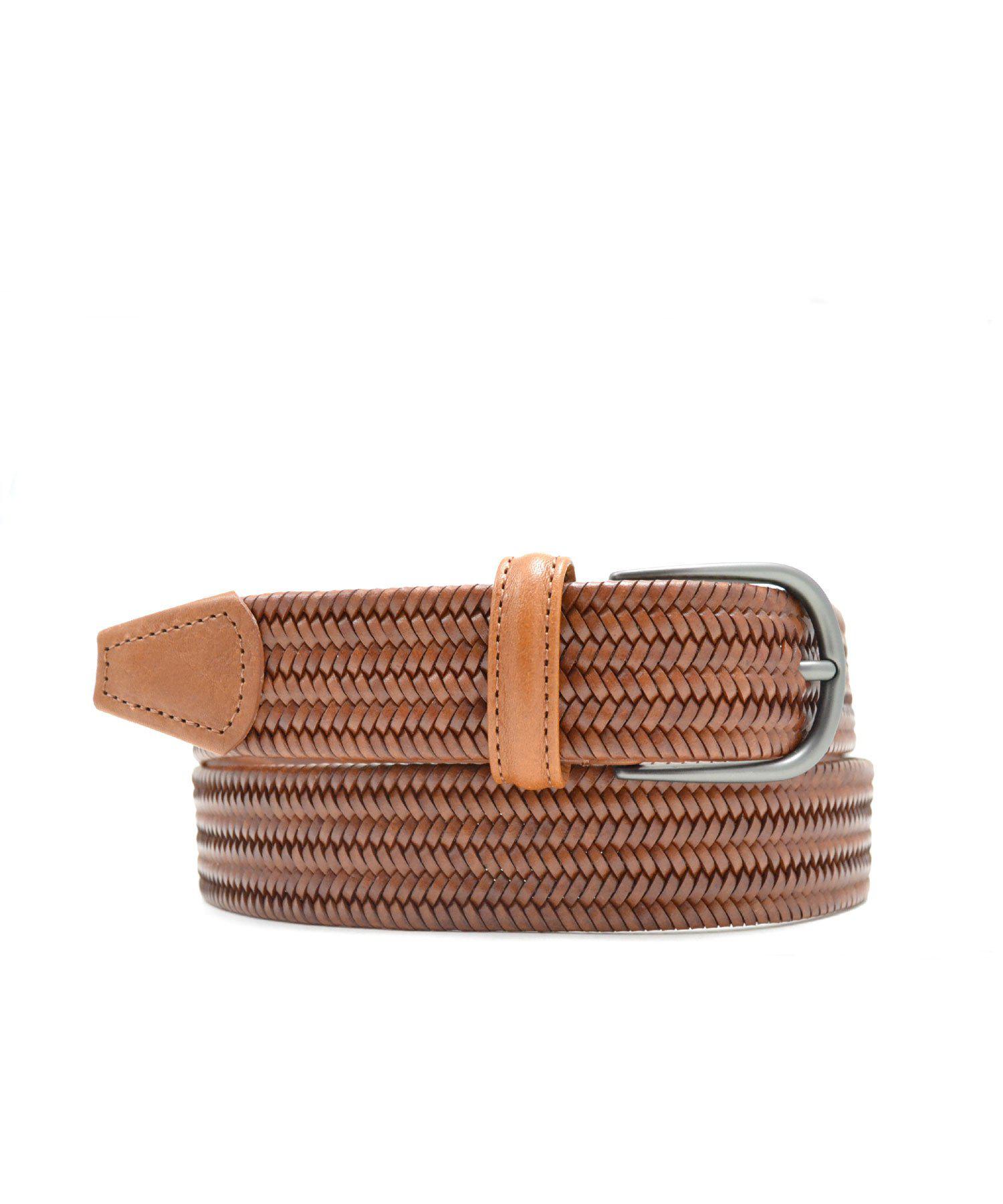 Lyst - Andersons Light Brown Woven Leather Belt in Brown for Men
