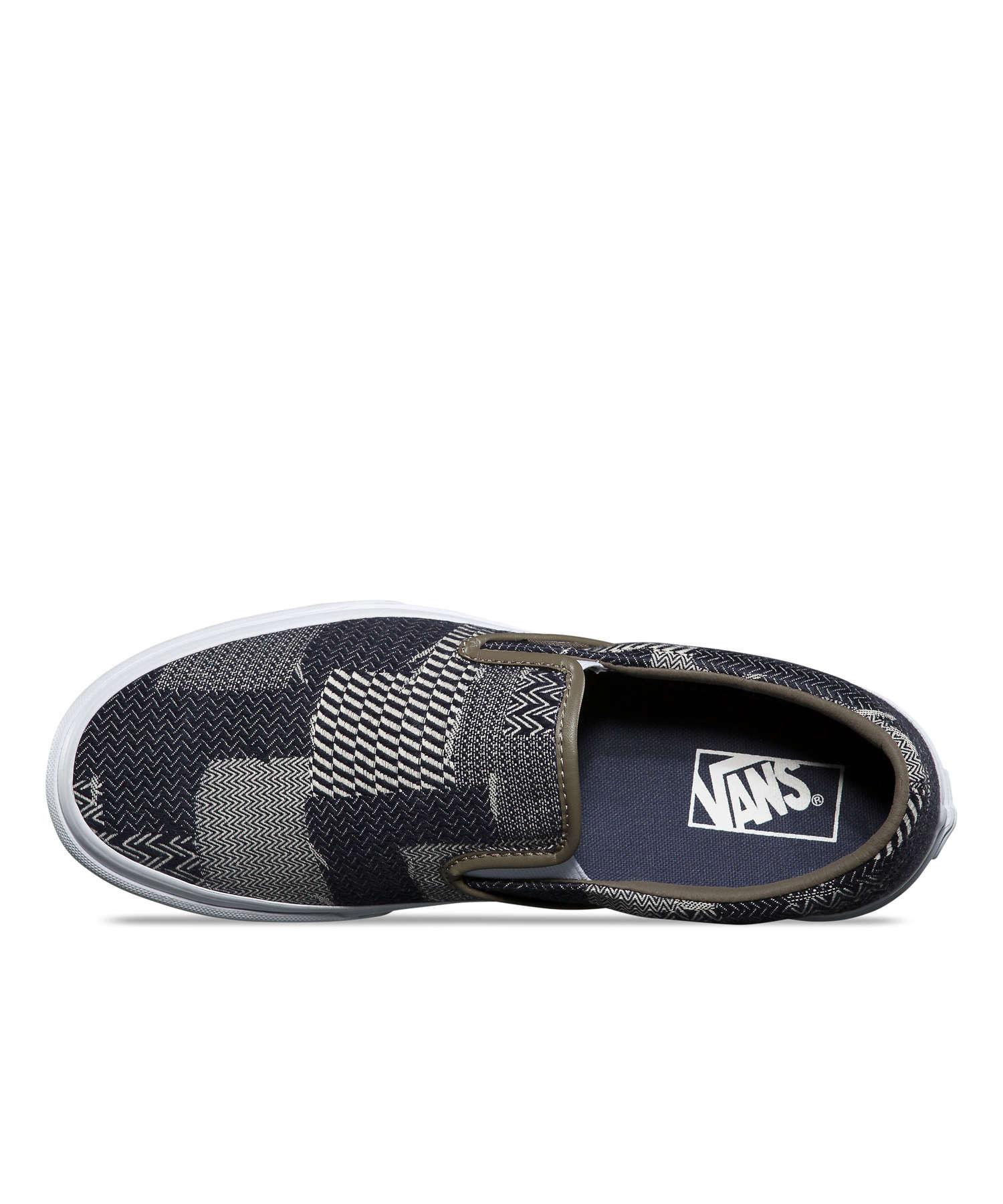 vans slip on patchwork denim