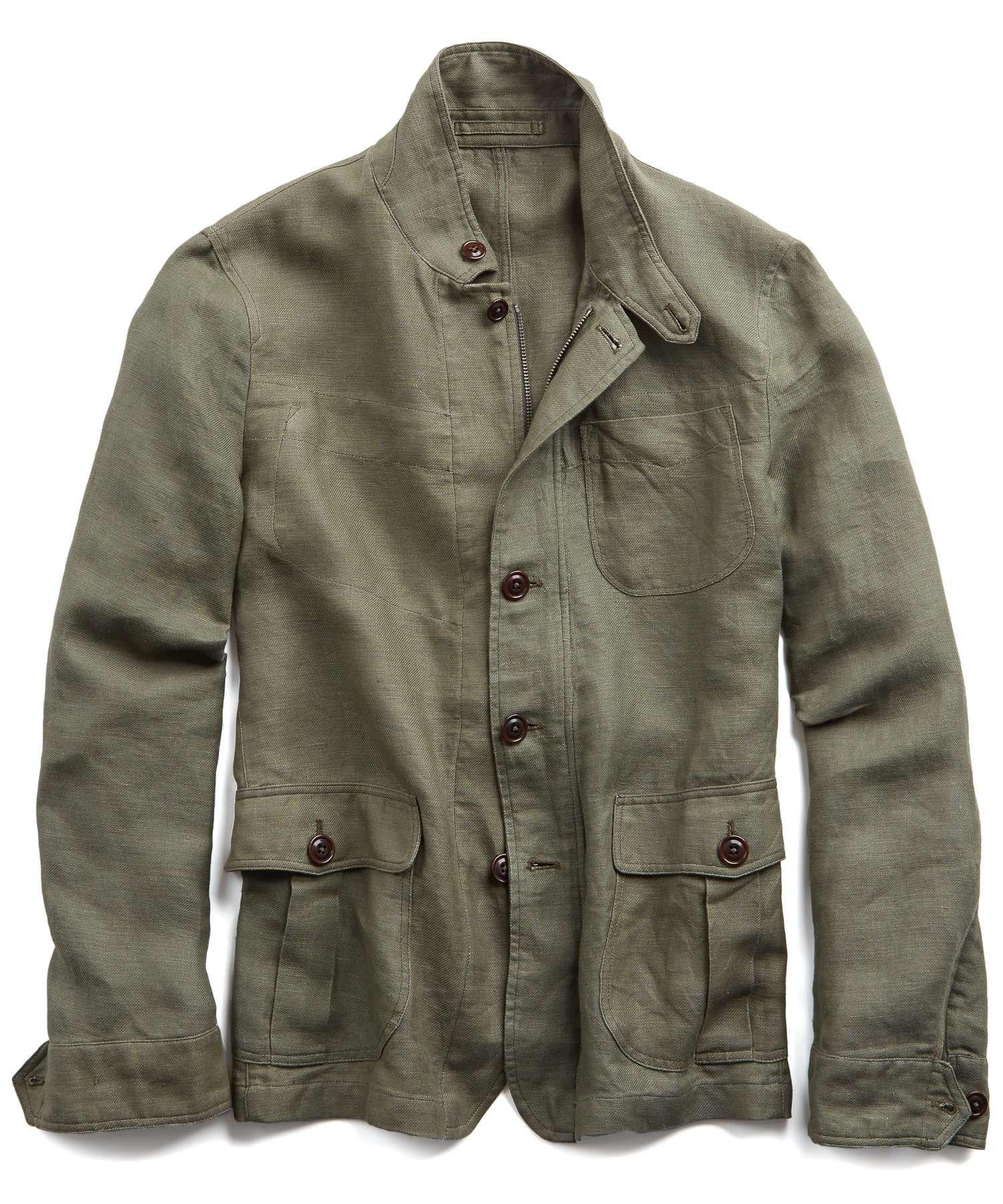 Lyst - Todd Snyder Coated Linen Safari Jacket In Olive in Green for Men