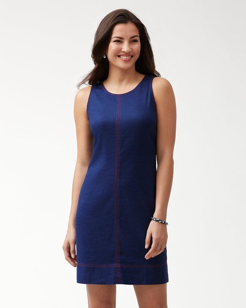 Tommy Bahama Palm-a-dora Stretch-linen Sheath Dress in Blue - Lyst