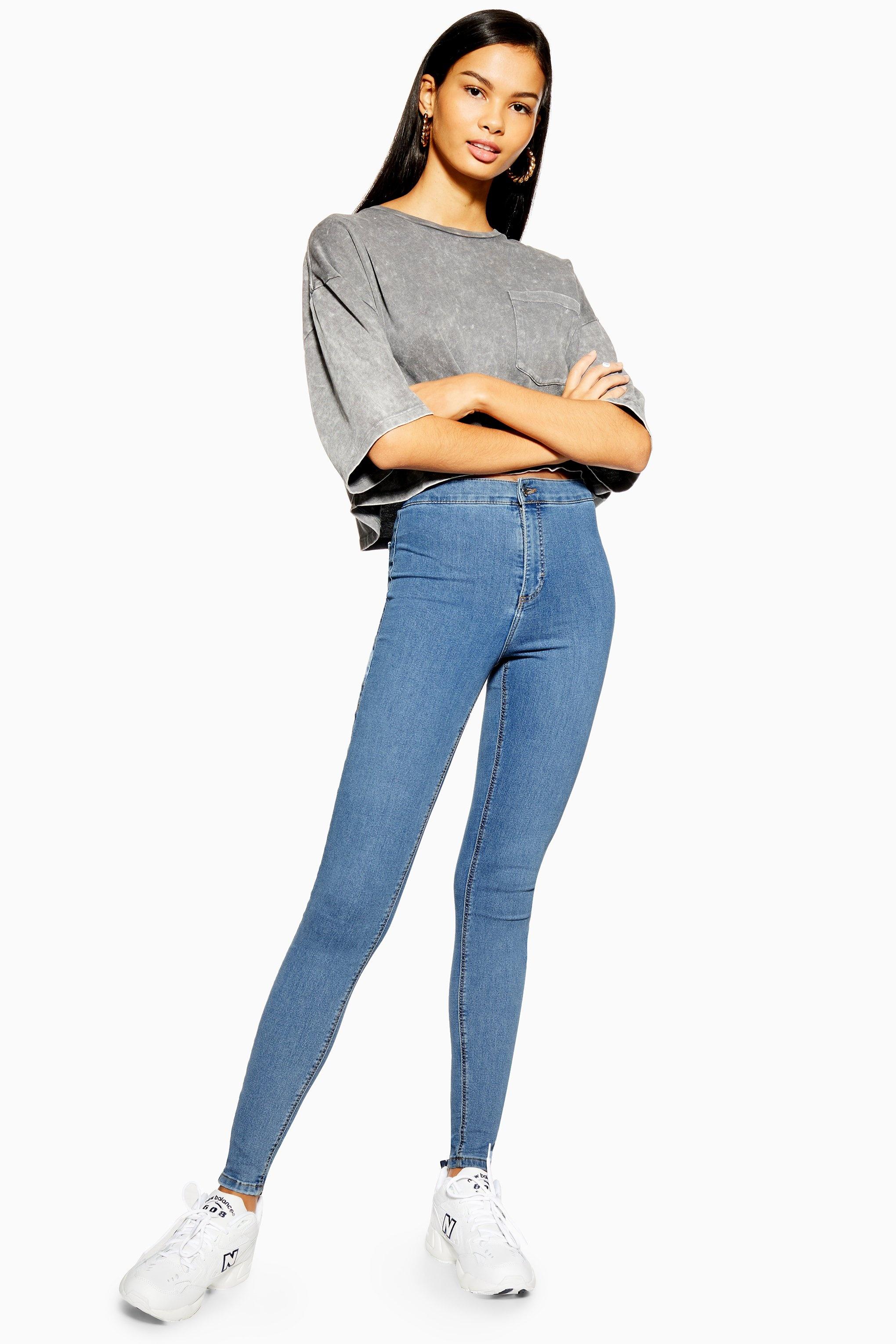 TOPSHOP Tall Bleach Joni Jeans in Blue - Lyst