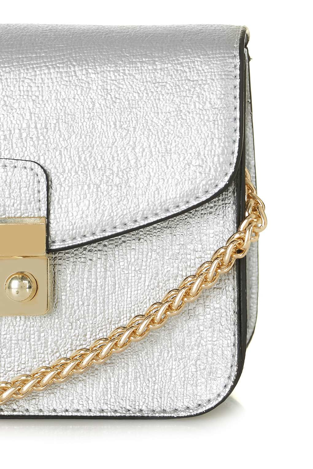 TOPSHOP Mini Chain Crossbody Bag in Silver (Metallic) - Lyst