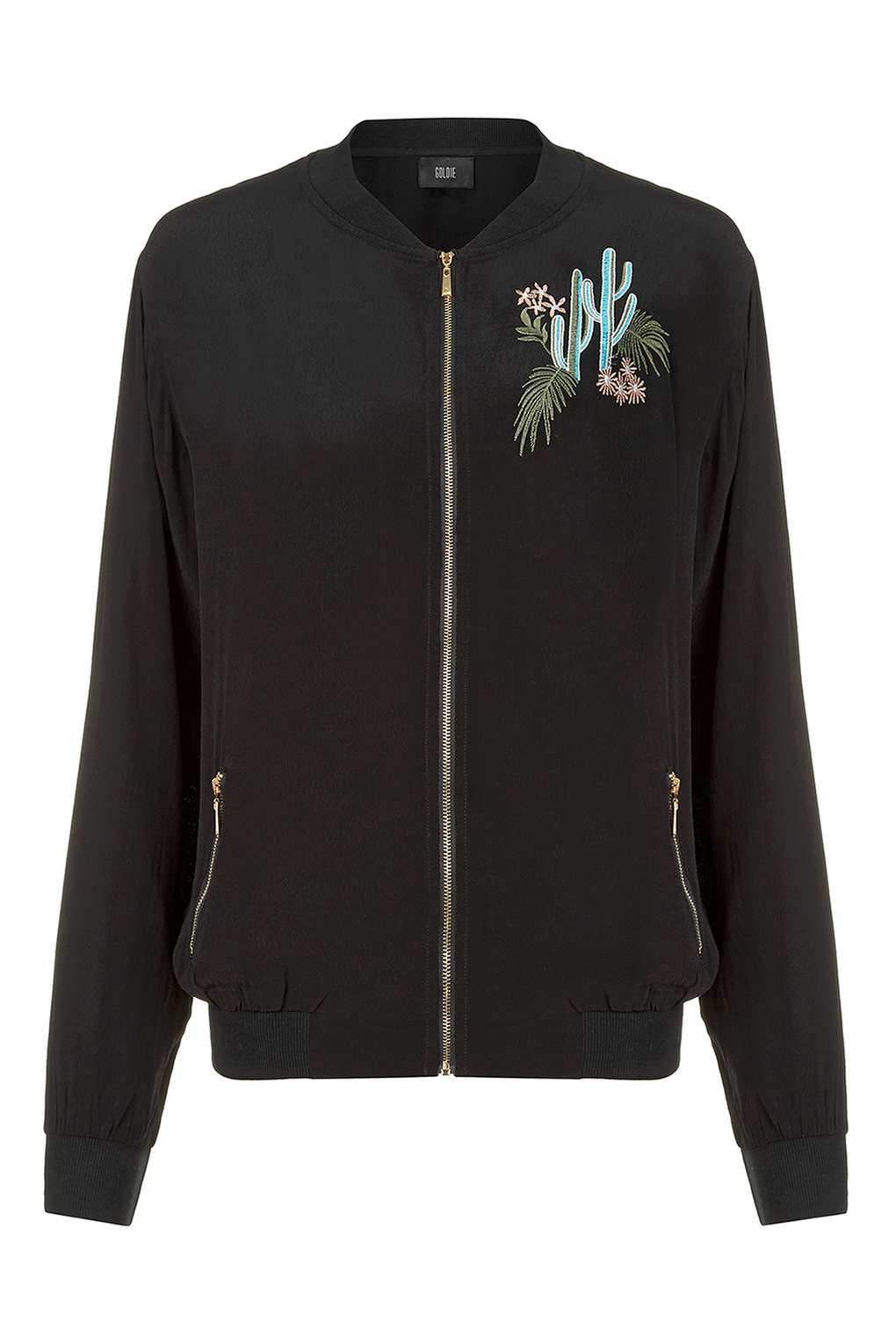 lyst topshop cactus bomber black bomber jacket in lyst topshop cactus bomber black bomber jacket in
