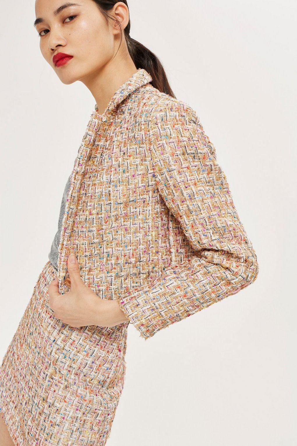 Topshop Synthetic Boucle Skirt