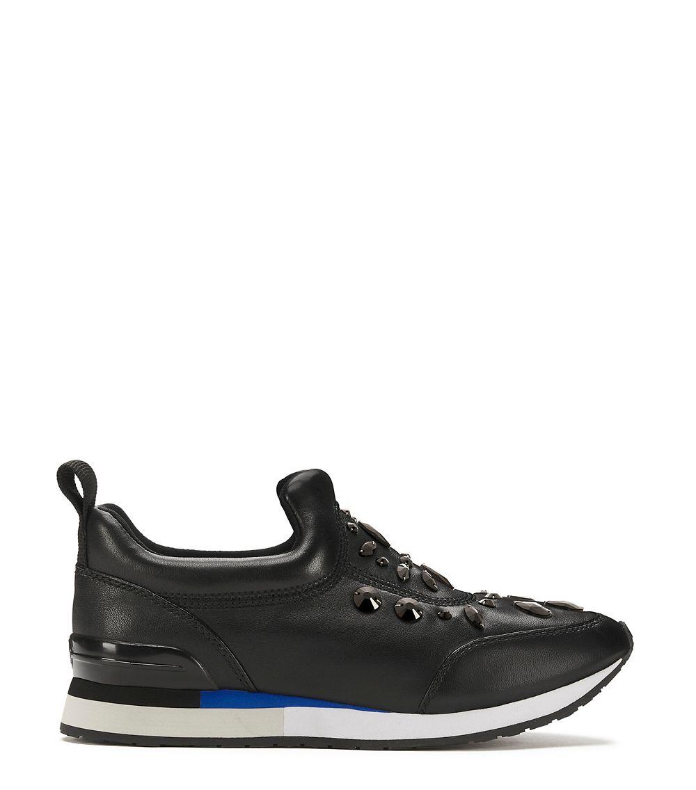 Lyst - Tory Burch Laney Embellished Sneaker in Black